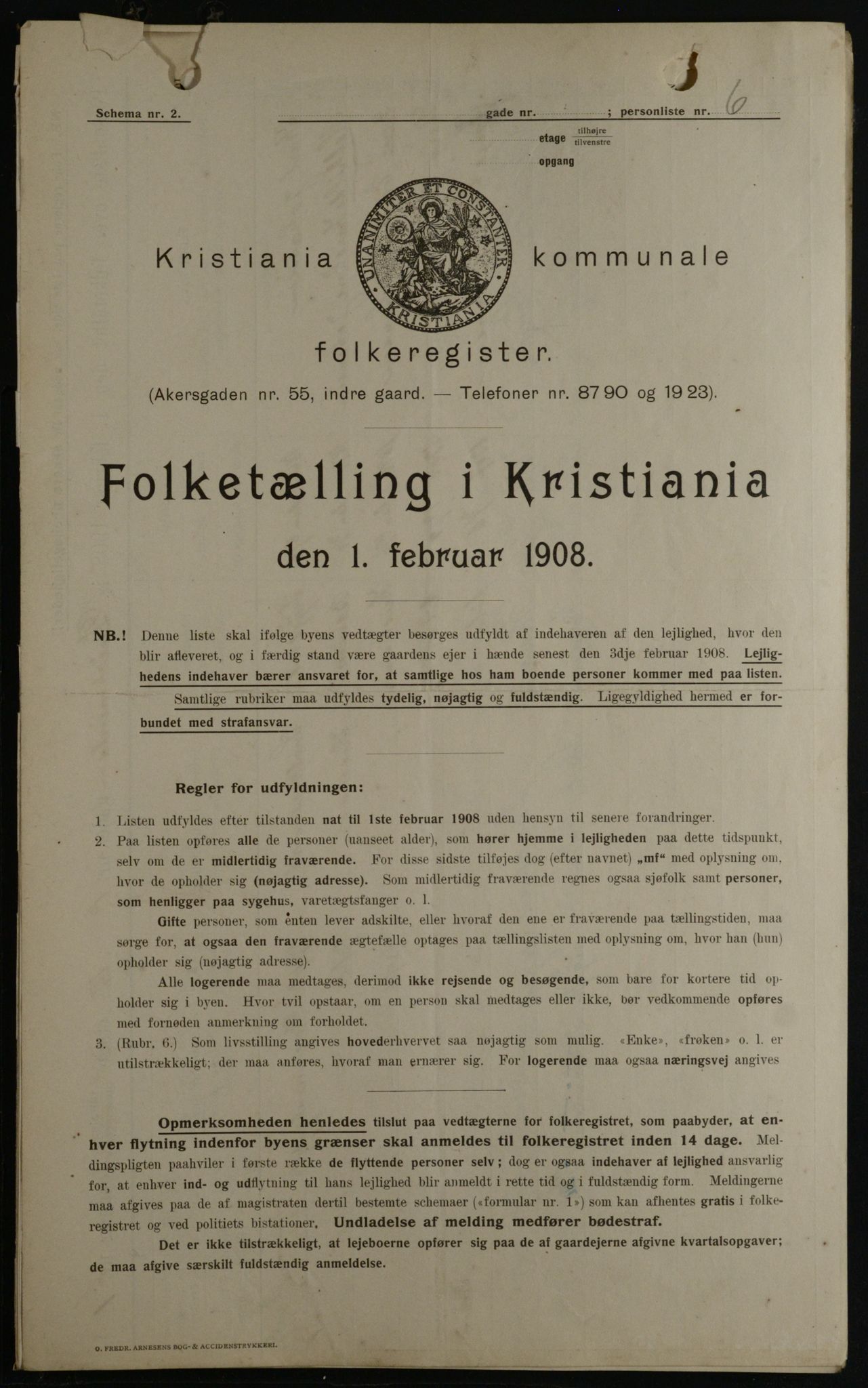 OBA, Kommunal folketelling 1.2.1908 for Kristiania kjøpstad, 1908, s. 14665