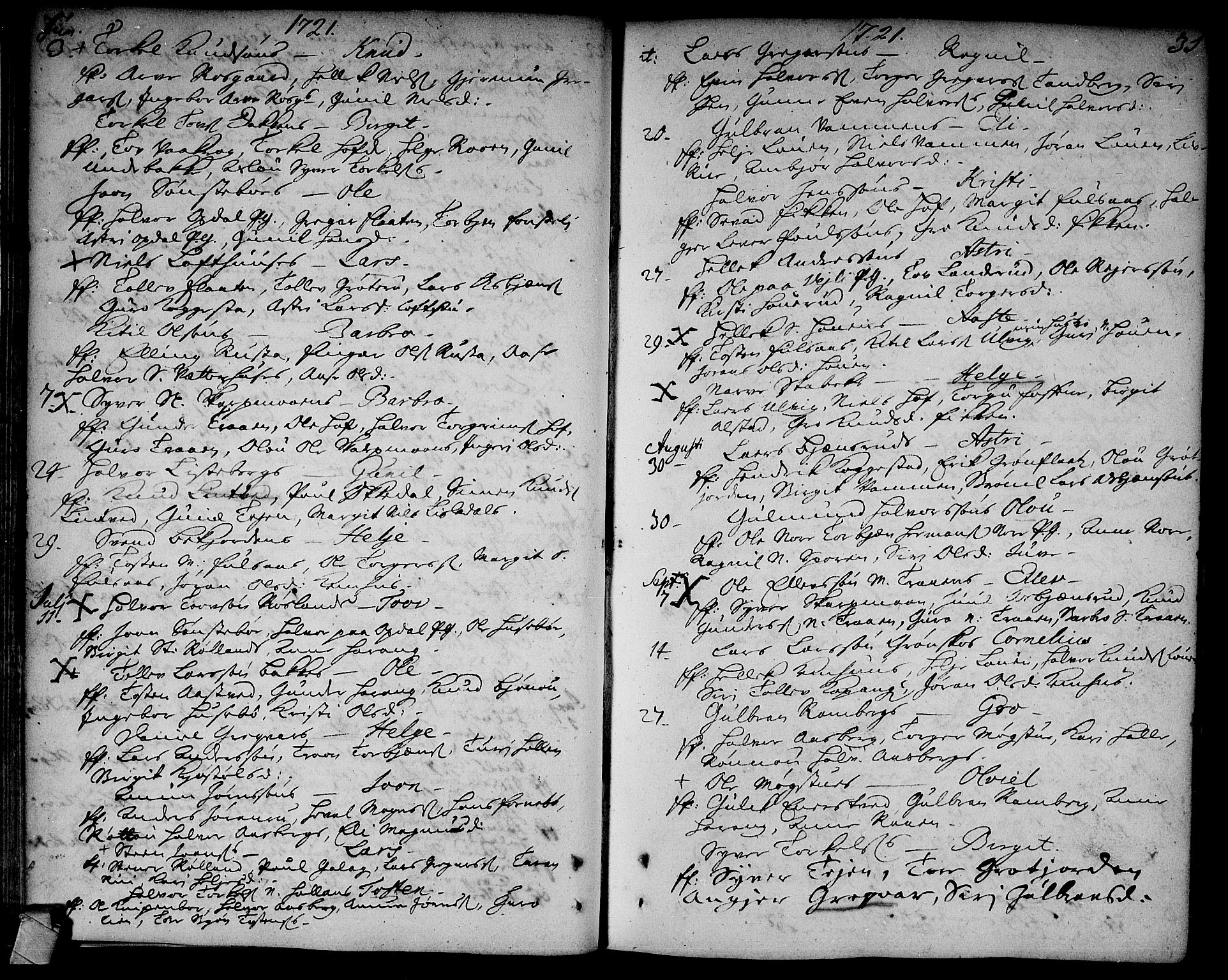 Rollag kirkebøker, AV/SAKO-A-240/F/Fa/L0002: Ministerialbok nr. I 2, 1714-1742, s. 31