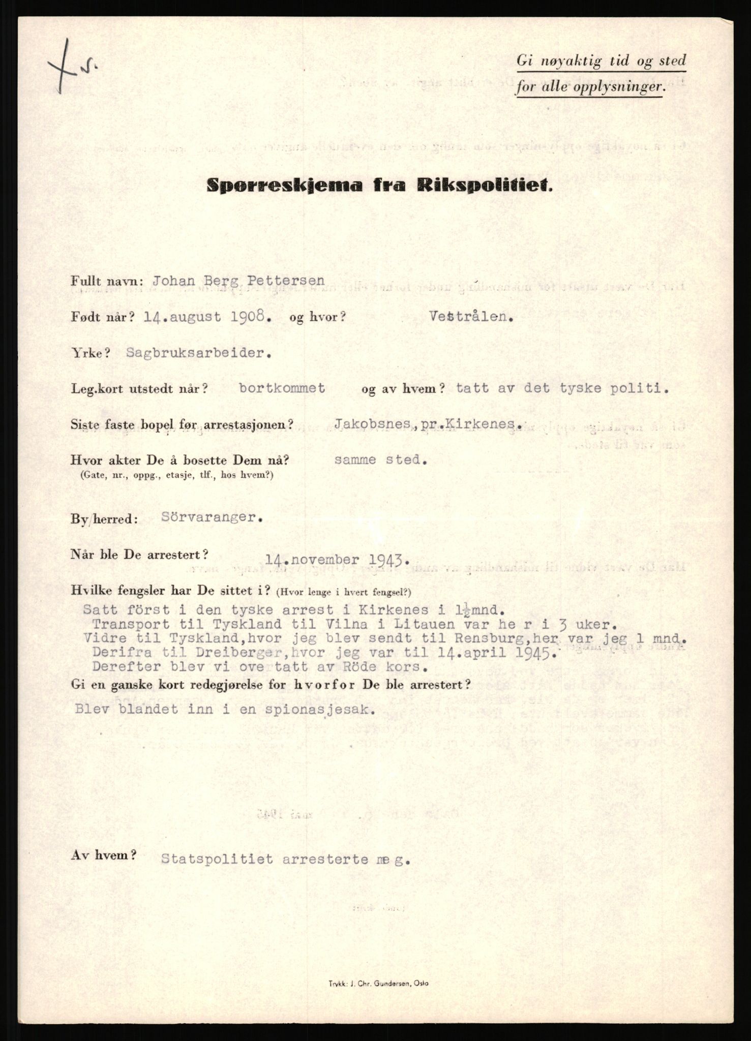 Rikspolitisjefen, AV/RA-S-1560/L/L0014: Pettersen, Aksel - Savosnick, Ernst, 1940-1945, s. 81
