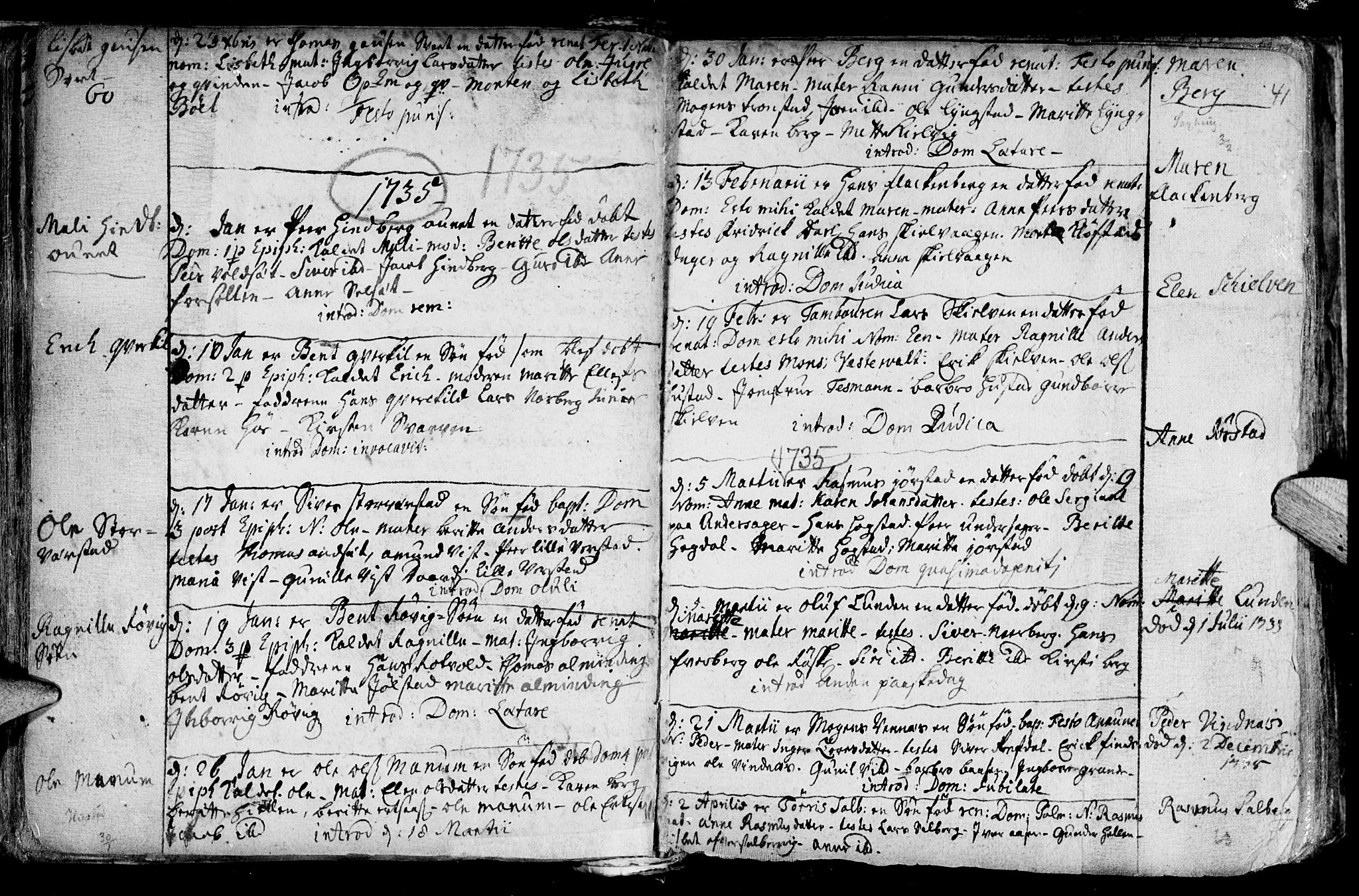 Ministerialprotokoller, klokkerbøker og fødselsregistre - Nord-Trøndelag, AV/SAT-A-1458/730/L0272: Ministerialbok nr. 730A01, 1733-1764, s. 41