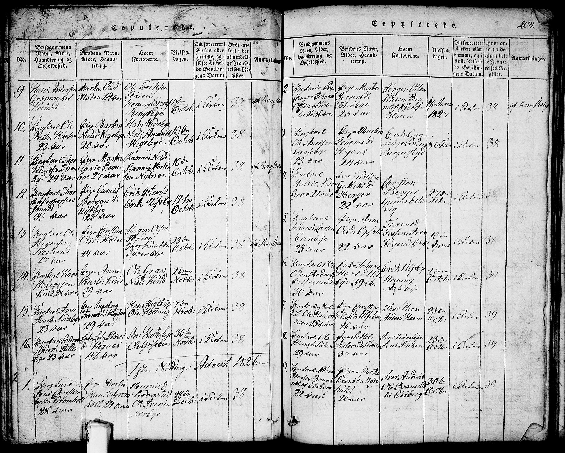 Rødenes prestekontor Kirkebøker, AV/SAO-A-2005/G/Ga/L0001: Klokkerbok nr.  I 1, 1814-1841, s. 204