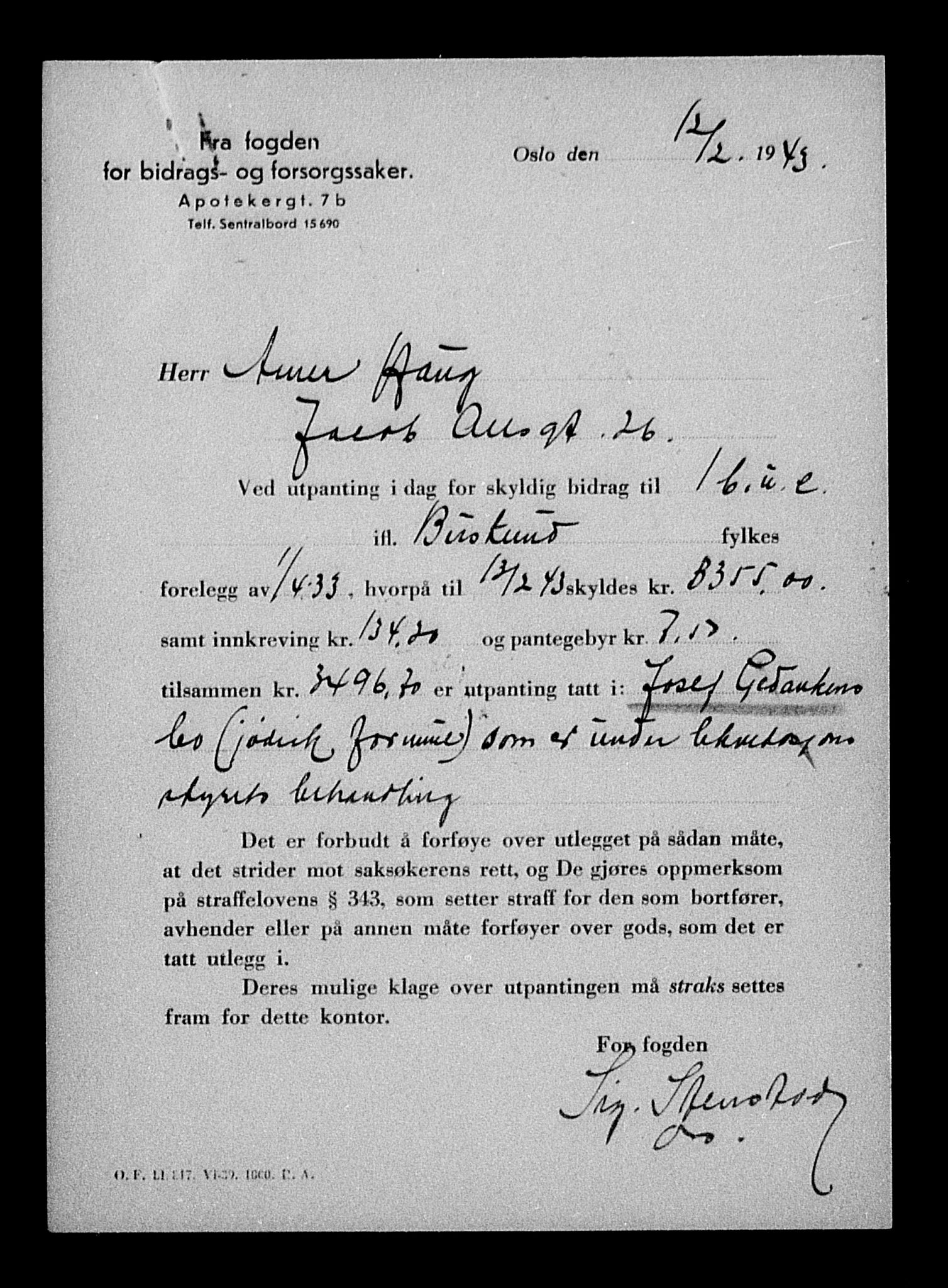 Justisdepartementet, Tilbakeføringskontoret for inndratte formuer, RA/S-1564/H/Hc/Hcc/L0937: --, 1945-1947, s. 233