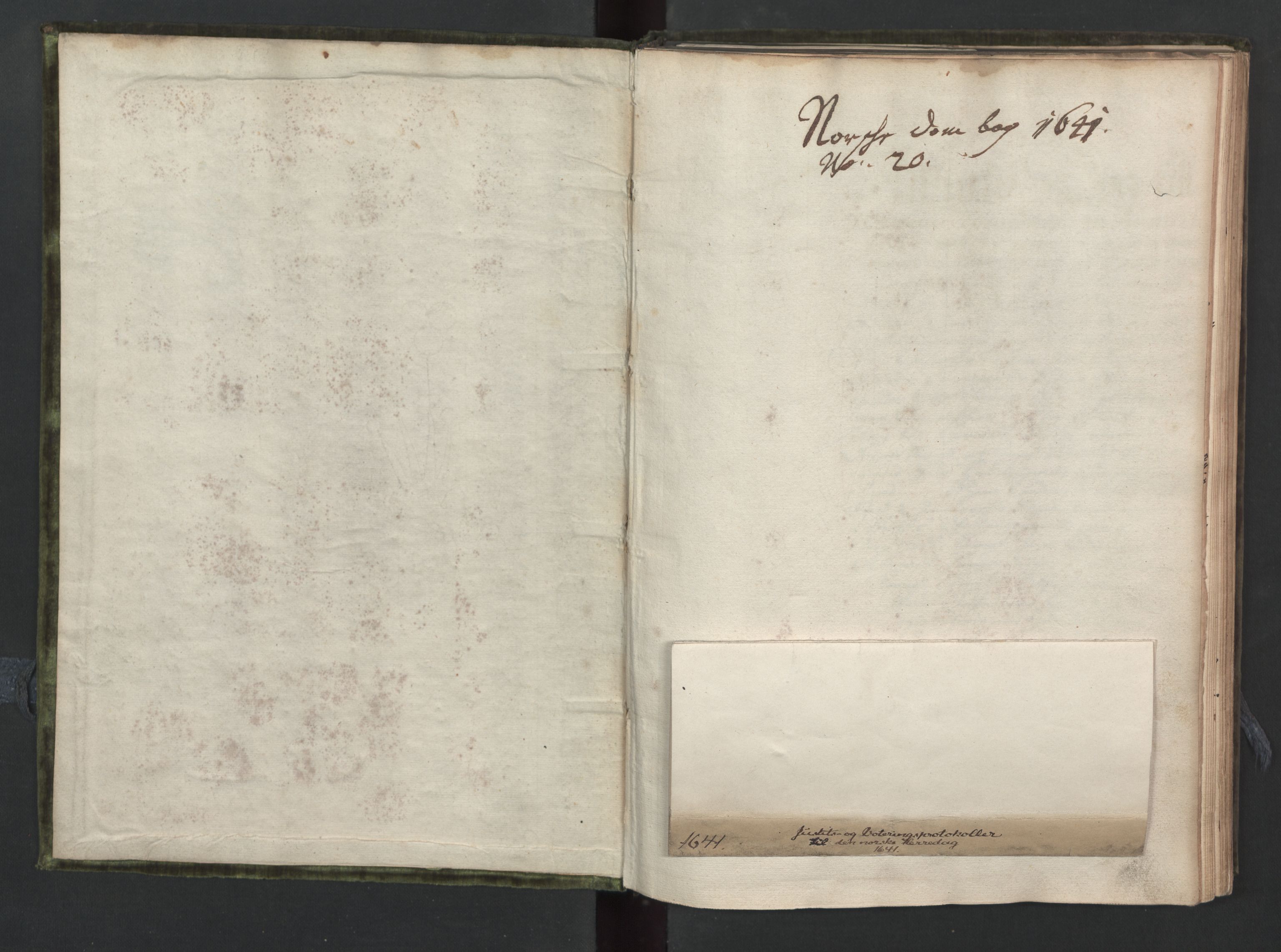 Herredagen 1539-1664  (Kongens Retterting), RA/EA-2882/A/L0020: Avsiktsbok   Ekstraktbok, 1641
