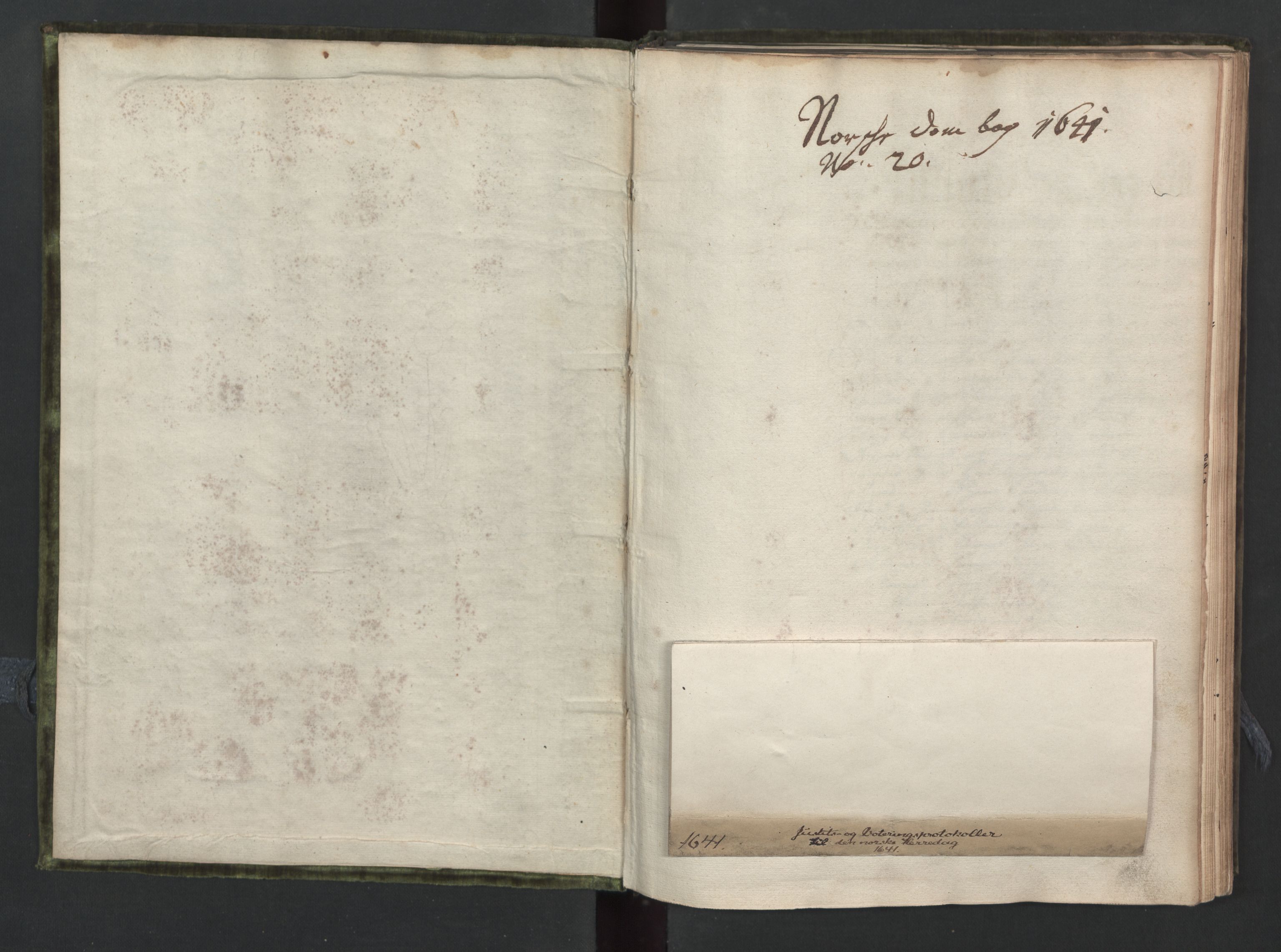 Herredagen 1539-1664  (Kongens Retterting), AV/RA-EA-2882/A/L0020: Avsiktsbok   Ekstraktbok, 1641