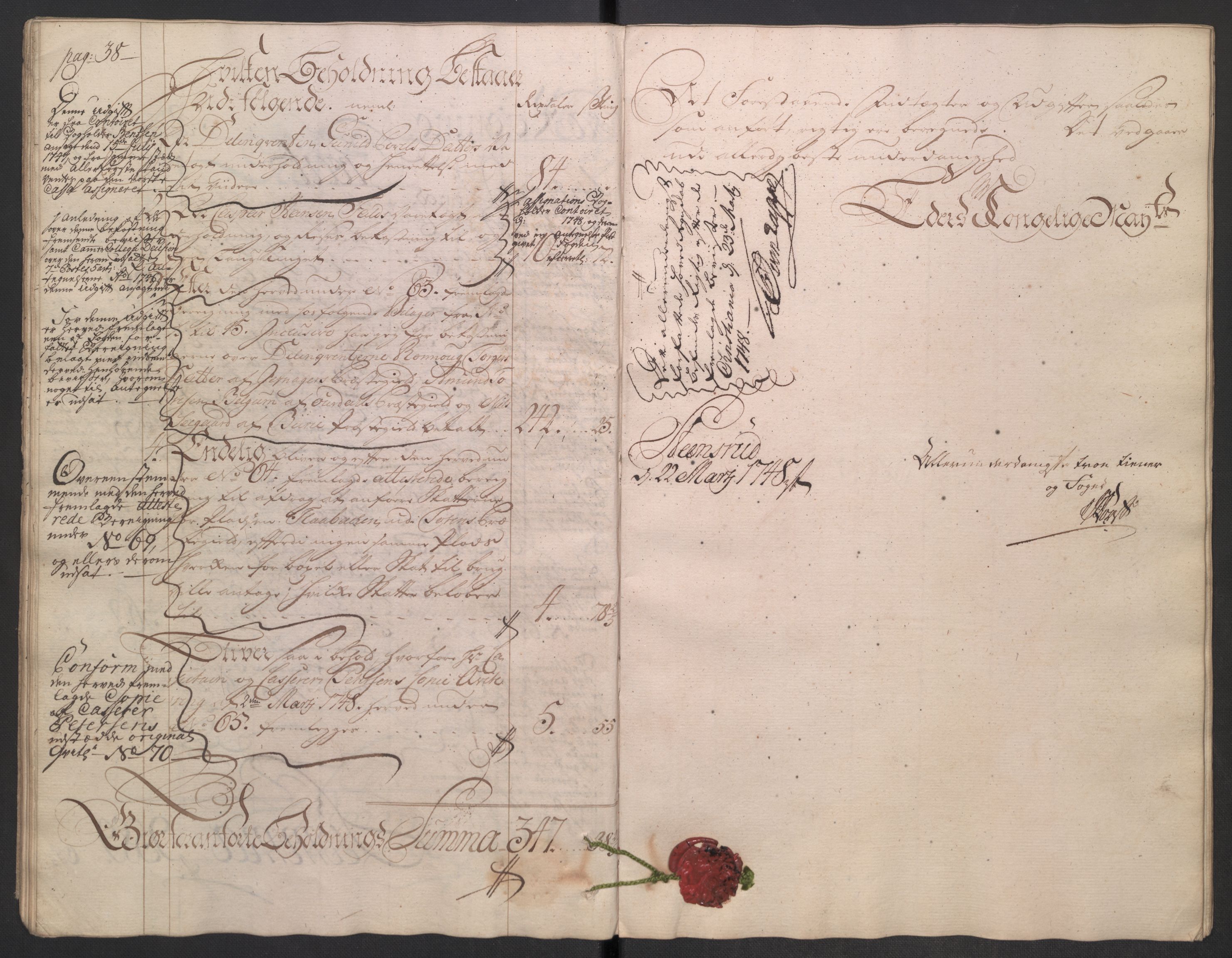 Rentekammeret inntil 1814, Reviderte regnskaper, Fogderegnskap, RA/EA-4092/R18/L1346: Fogderegnskap Hadeland, Toten og Valdres, 1747-1748, s. 22