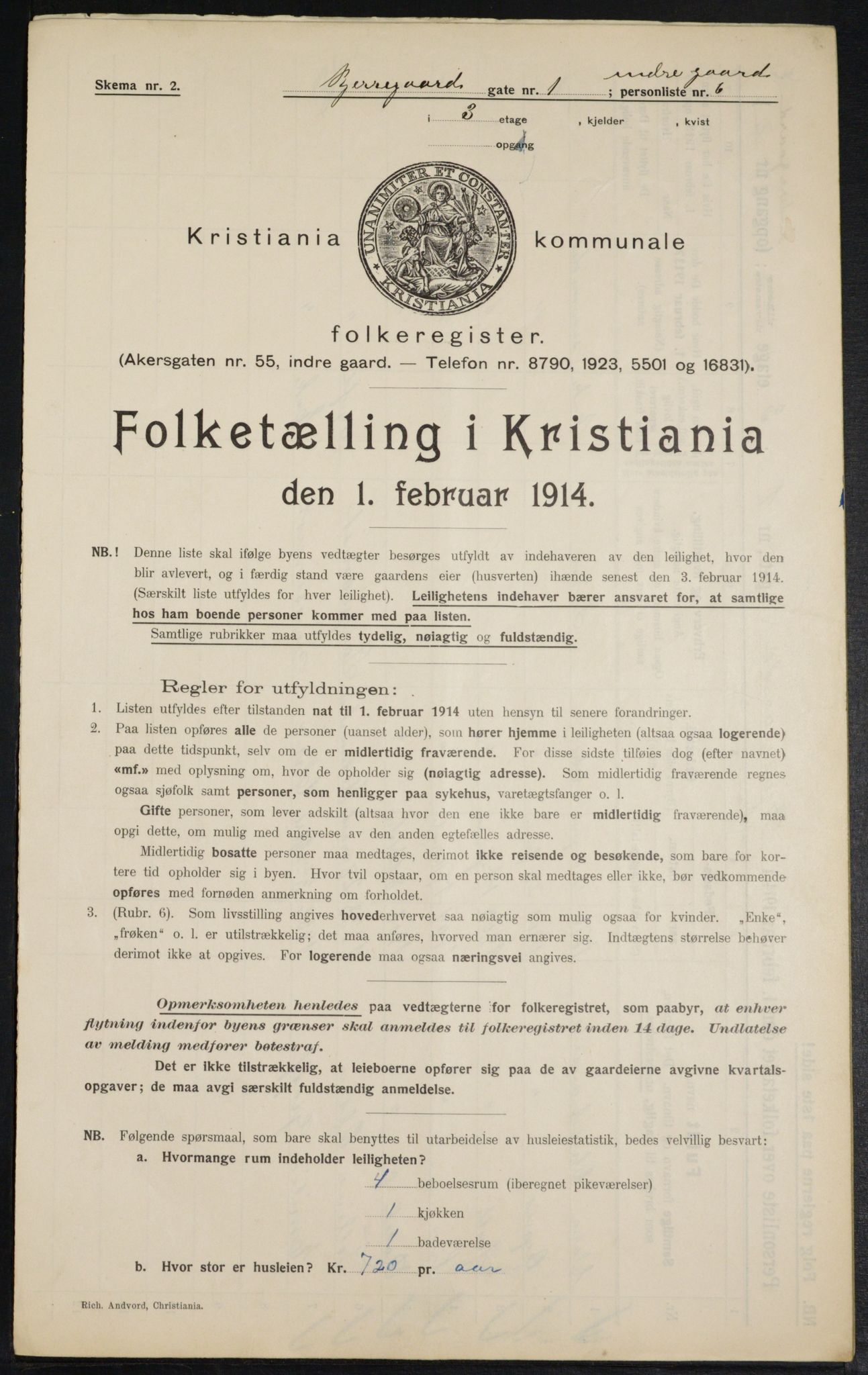 OBA, Kommunal folketelling 1.2.1914 for Kristiania, 1914, s. 5481