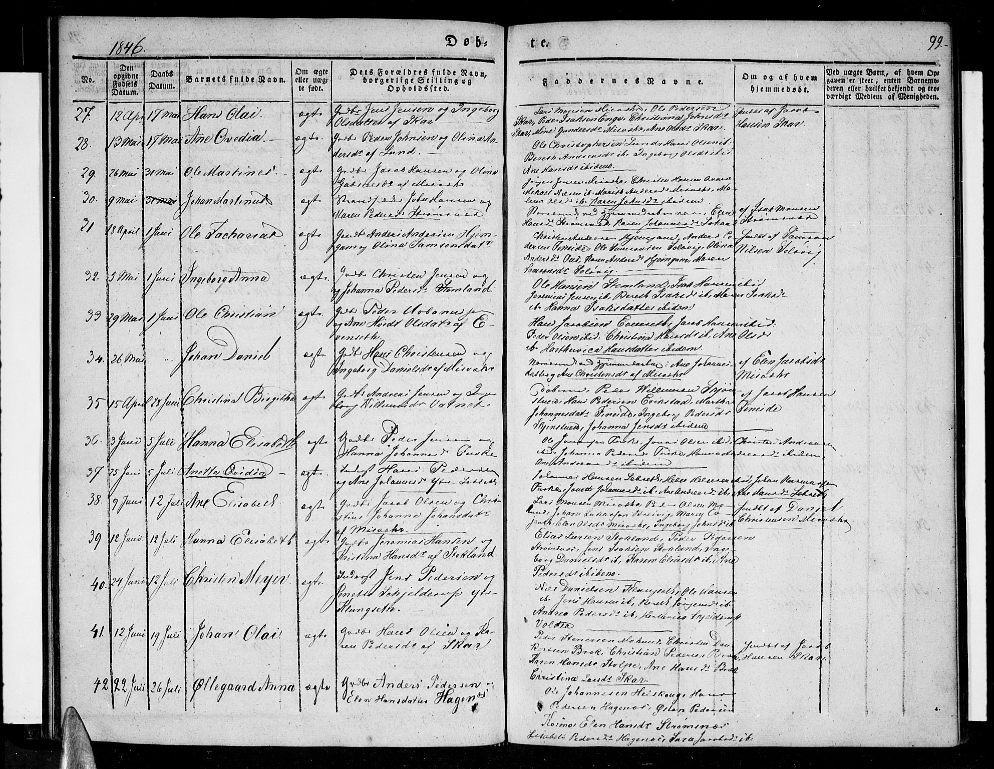 Ministerialprotokoller, klokkerbøker og fødselsregistre - Nordland, AV/SAT-A-1459/852/L0737: Ministerialbok nr. 852A07, 1833-1849, s. 99