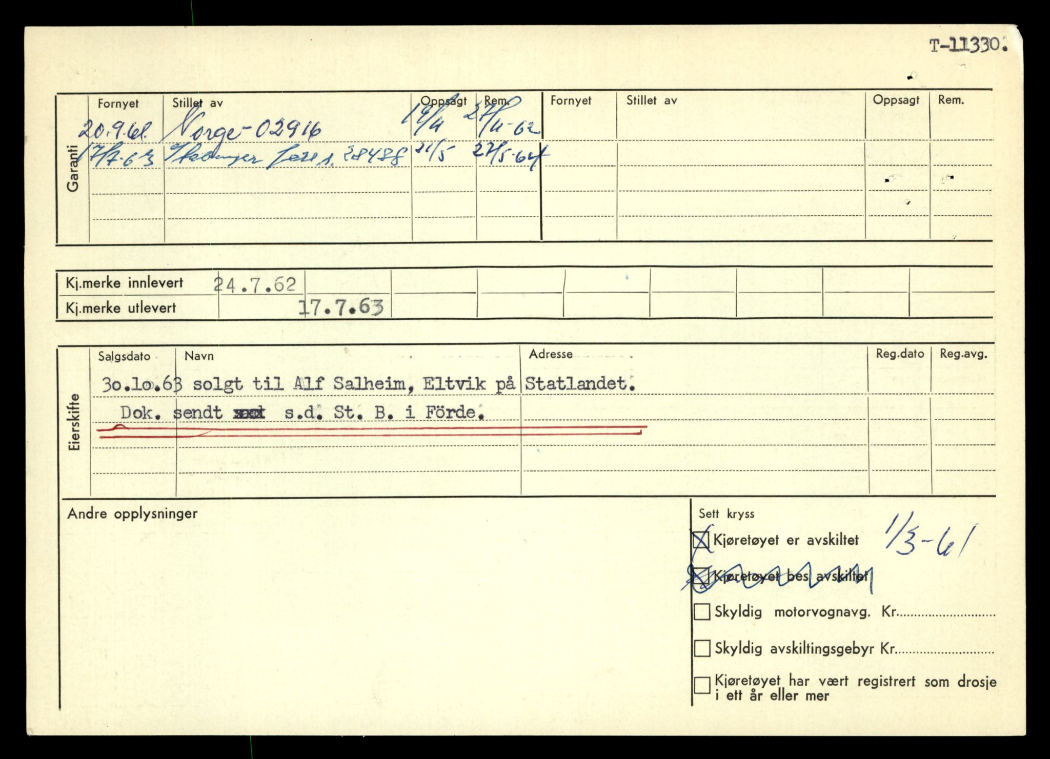 Møre og Romsdal vegkontor - Ålesund trafikkstasjon, SAT/A-4099/F/Fe/L0028: Registreringskort for kjøretøy T 11290 - T 11429, 1927-1998, s. 898