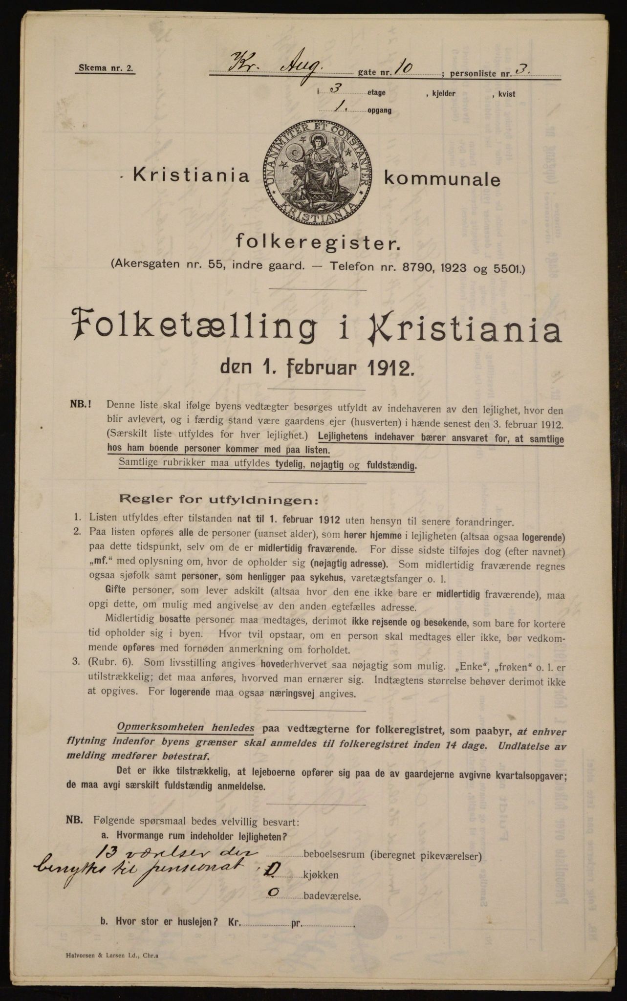 OBA, Kommunal folketelling 1.2.1912 for Kristiania, 1912, s. 54265