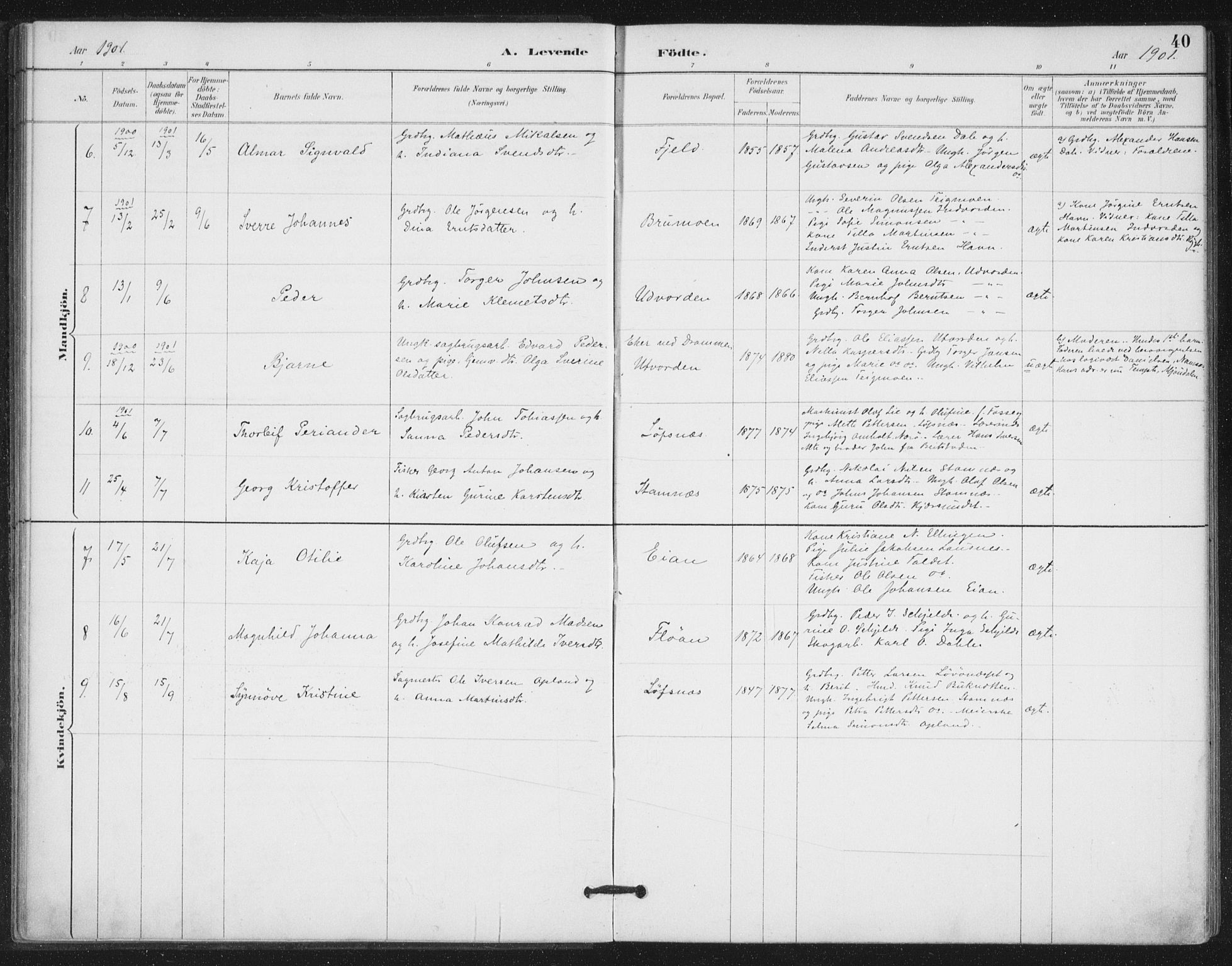 Ministerialprotokoller, klokkerbøker og fødselsregistre - Nord-Trøndelag, SAT/A-1458/772/L0603: Ministerialbok nr. 772A01, 1885-1912, s. 40