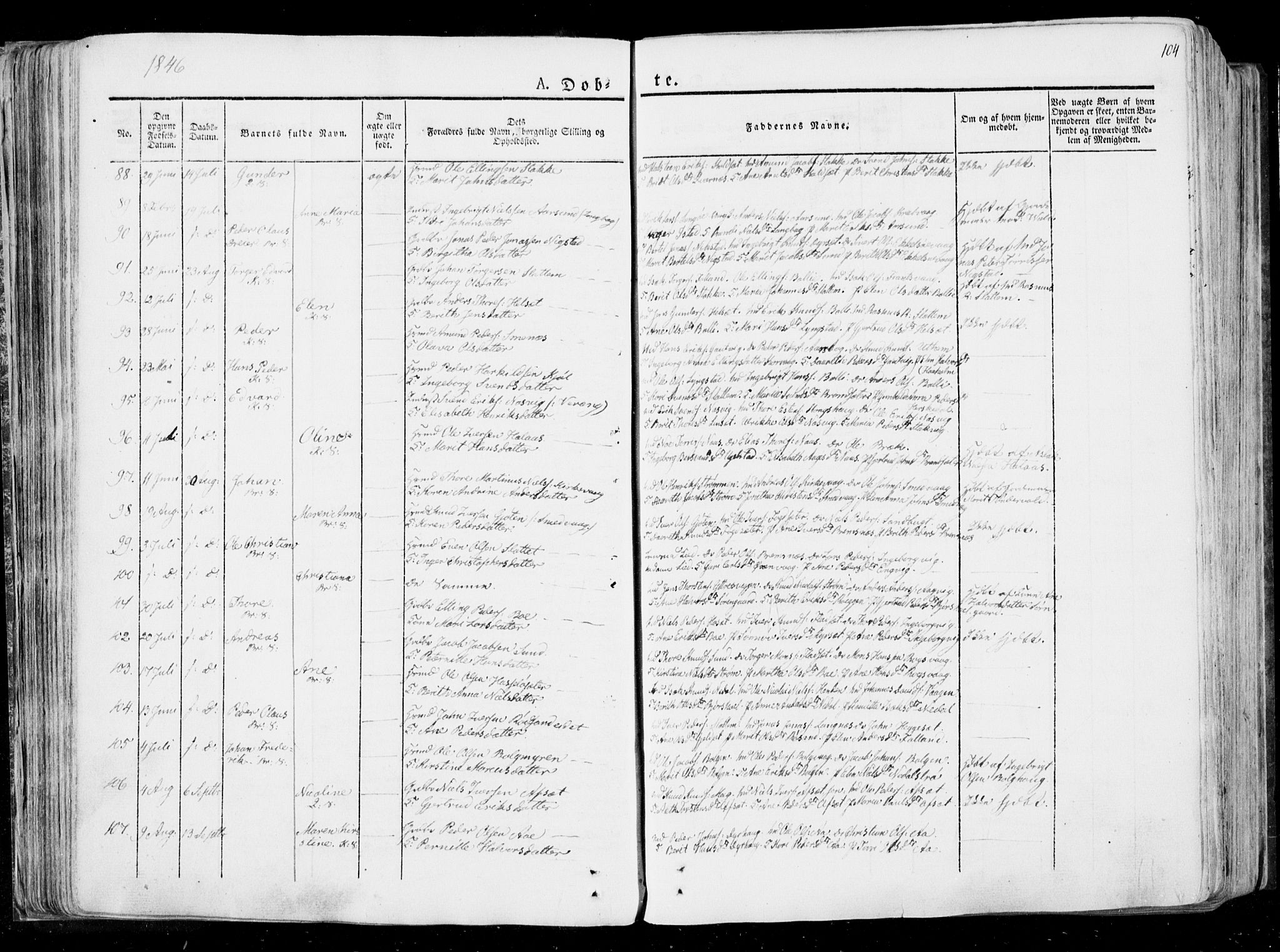 Ministerialprotokoller, klokkerbøker og fødselsregistre - Møre og Romsdal, SAT/A-1454/568/L0803: Ministerialbok nr. 568A10, 1830-1853, s. 104