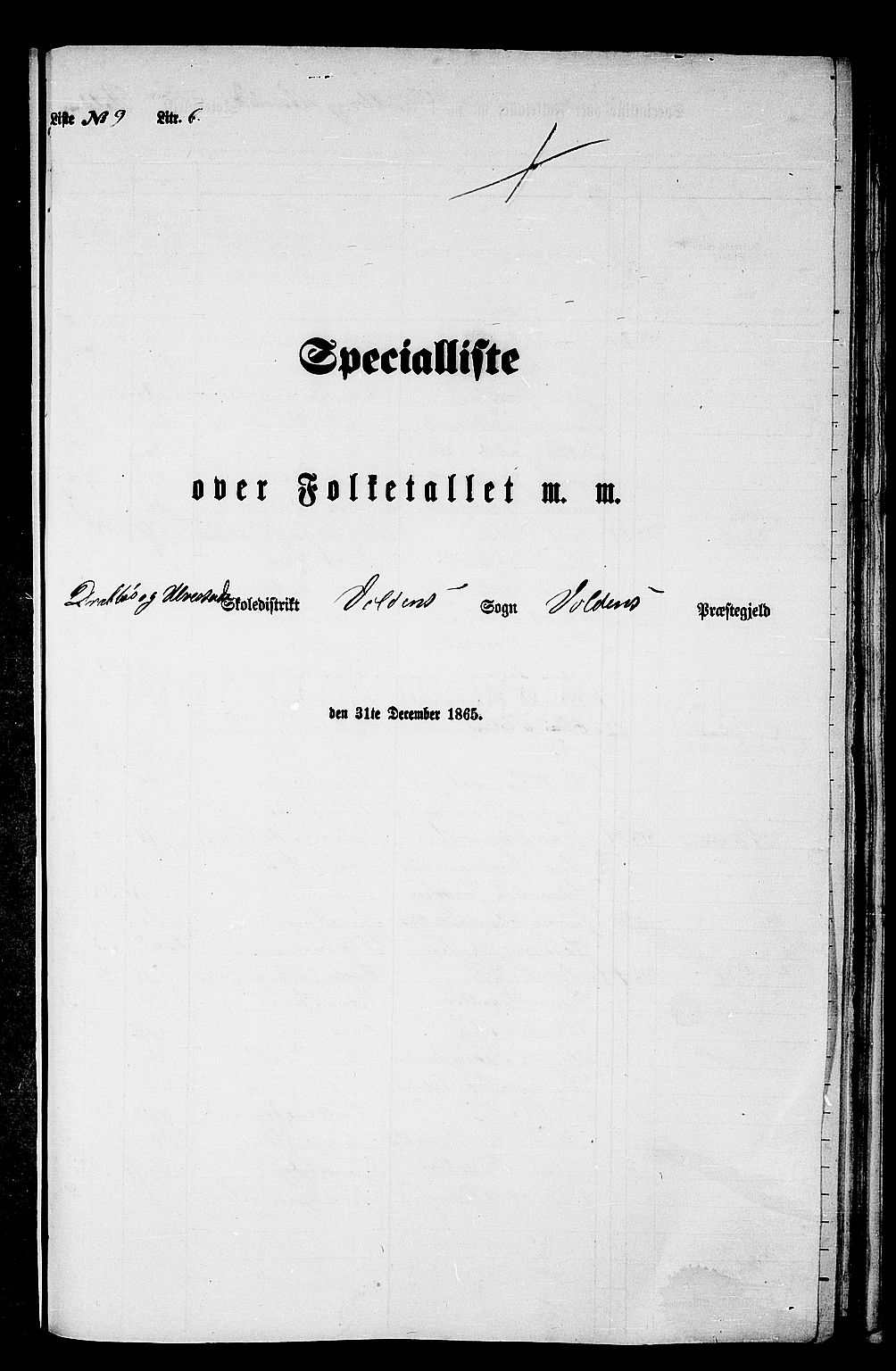 RA, Folketelling 1865 for 1519P Volda prestegjeld, 1865, s. 156