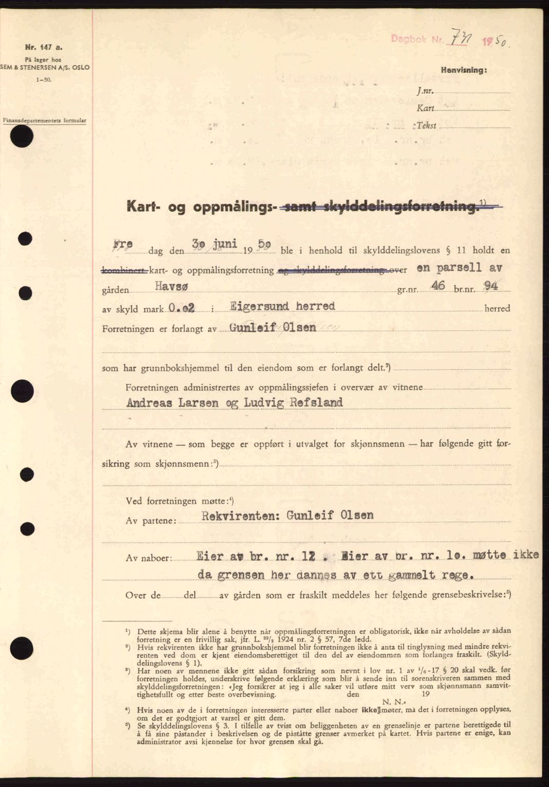 Dalane sorenskriveri, SAST/A-100309/02/G/Gb/L0055: Pantebok nr. A15, 1950-1950, Dagboknr: 731/1950