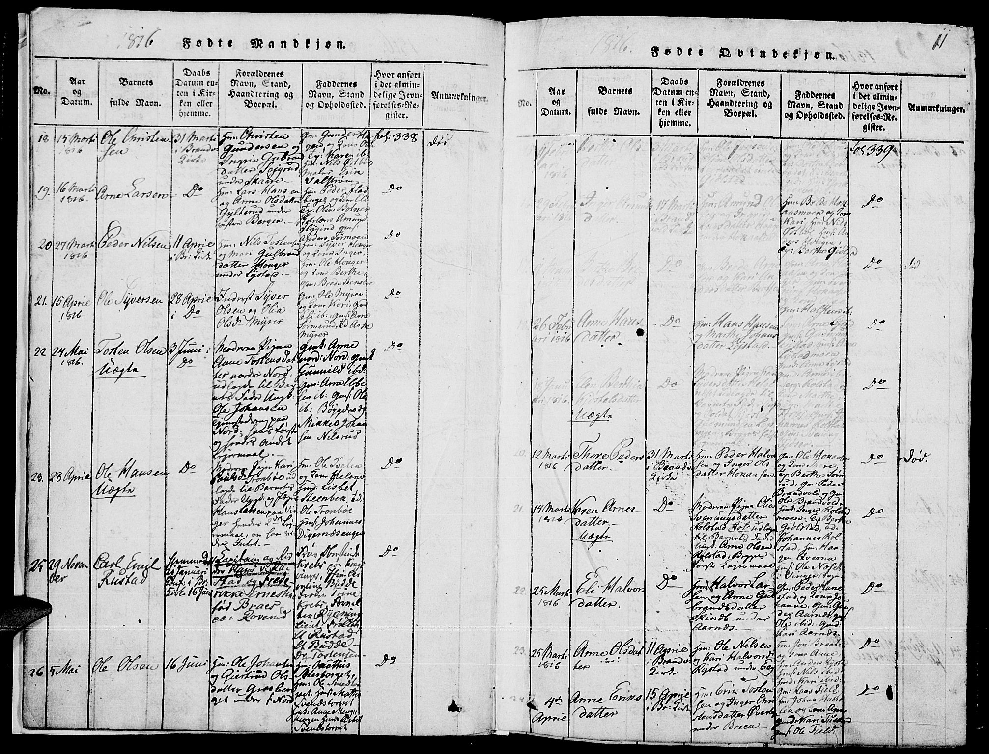 Grue prestekontor, AV/SAH-PREST-036/H/Ha/Hab/L0001: Klokkerbok nr. 1, 1814-1841, s. 11