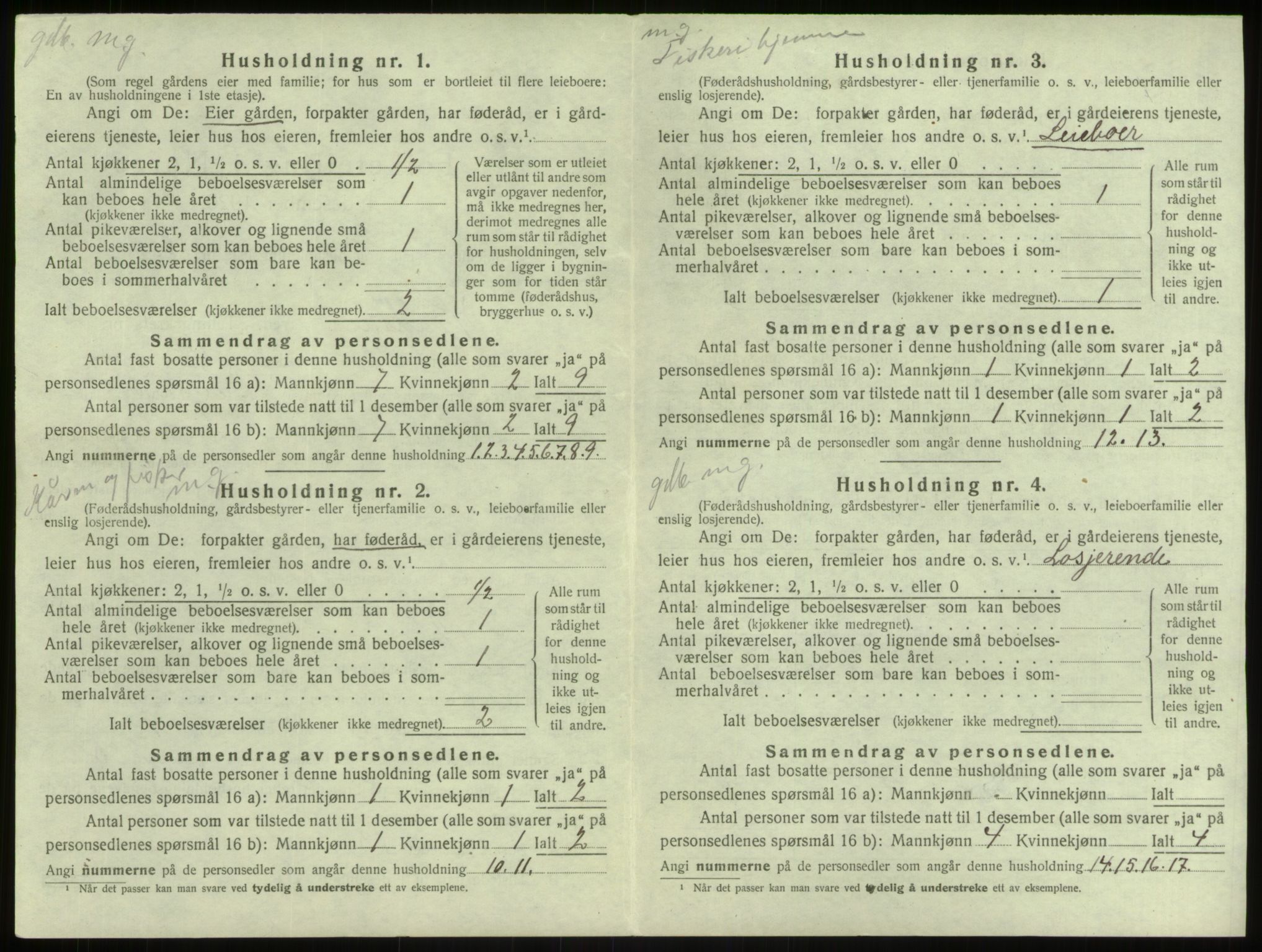 SAB, Folketelling 1920 for 1258 Herdla herred, 1920, s. 226