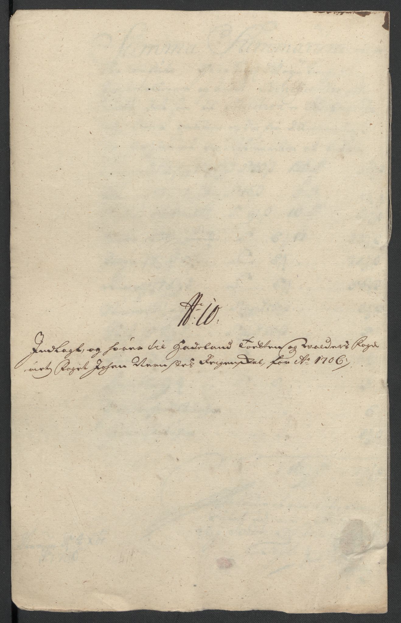 Rentekammeret inntil 1814, Reviderte regnskaper, Fogderegnskap, RA/EA-4092/R18/L1304: Fogderegnskap Hadeland, Toten og Valdres, 1706, s. 349