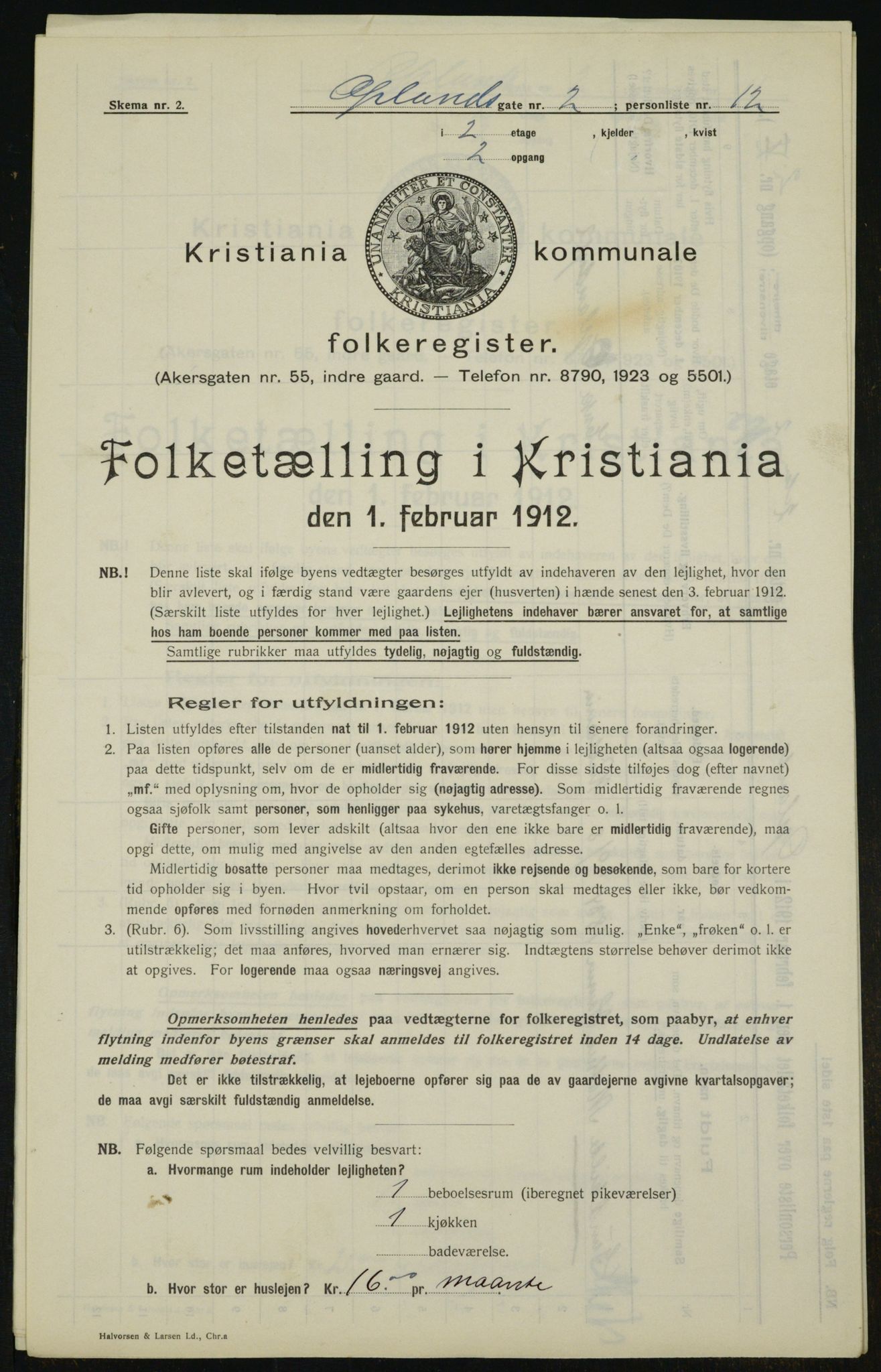 OBA, Kommunal folketelling 1.2.1912 for Kristiania, 1912, s. 76336