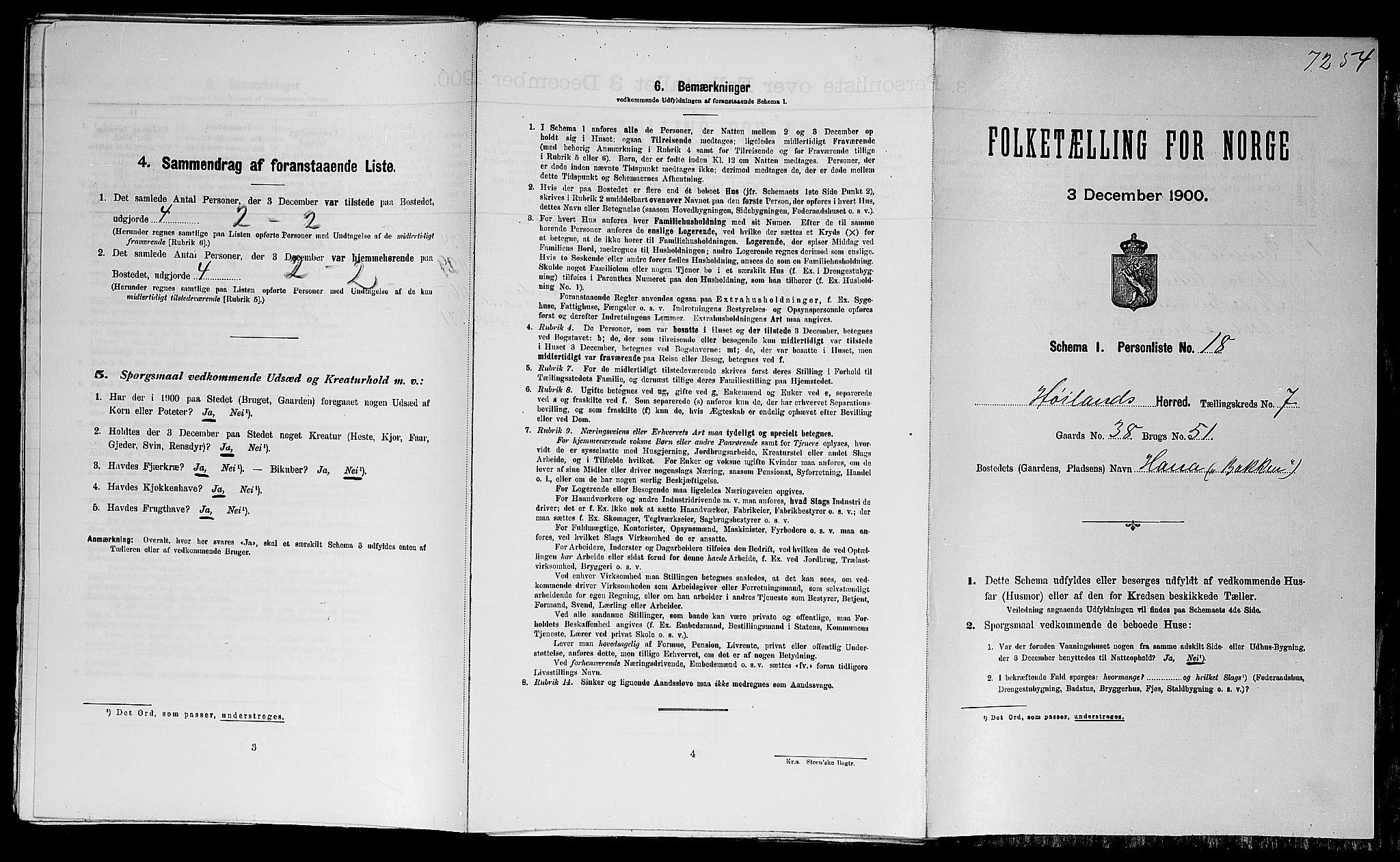SAST, Folketelling 1900 for 1123 Høyland herred, 1900, s. 627