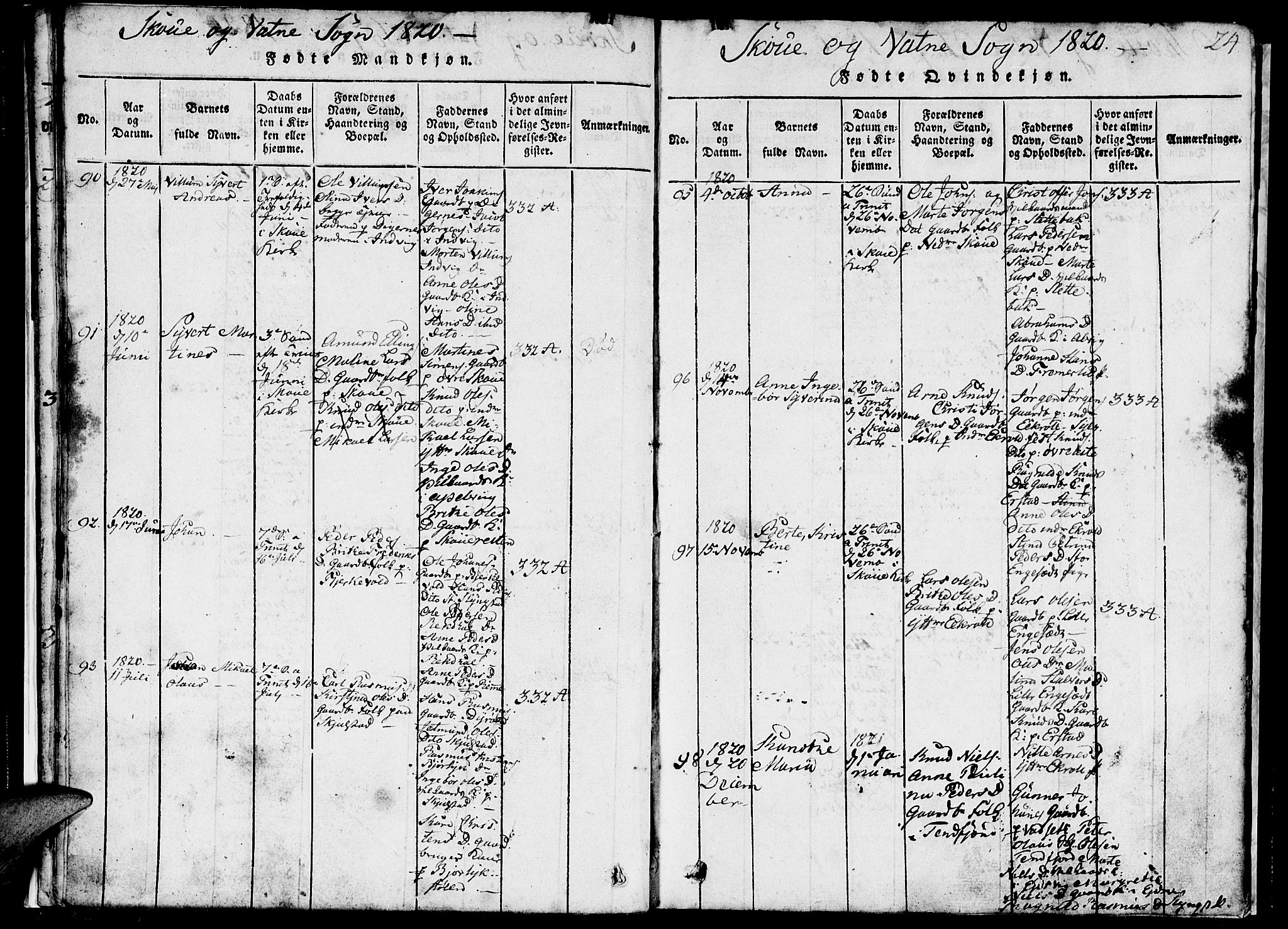 Ministerialprotokoller, klokkerbøker og fødselsregistre - Møre og Romsdal, AV/SAT-A-1454/524/L0360: Klokkerbok nr. 524C01, 1816-1830, s. 24