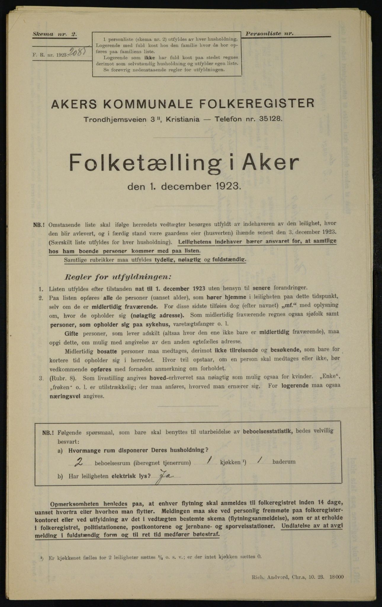 , Kommunal folketelling 1.12.1923 for Aker, 1923, s. 21473