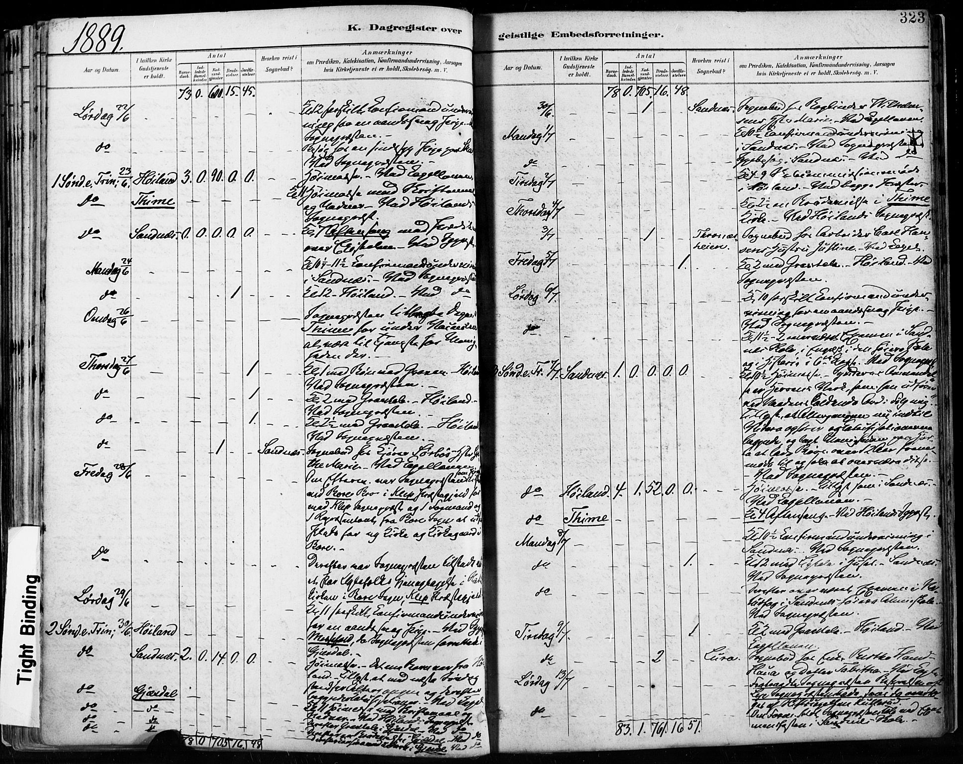 Høyland sokneprestkontor, AV/SAST-A-101799/001/30BA/L0013: Ministerialbok nr. A 13.2, 1889-1898, s. 323