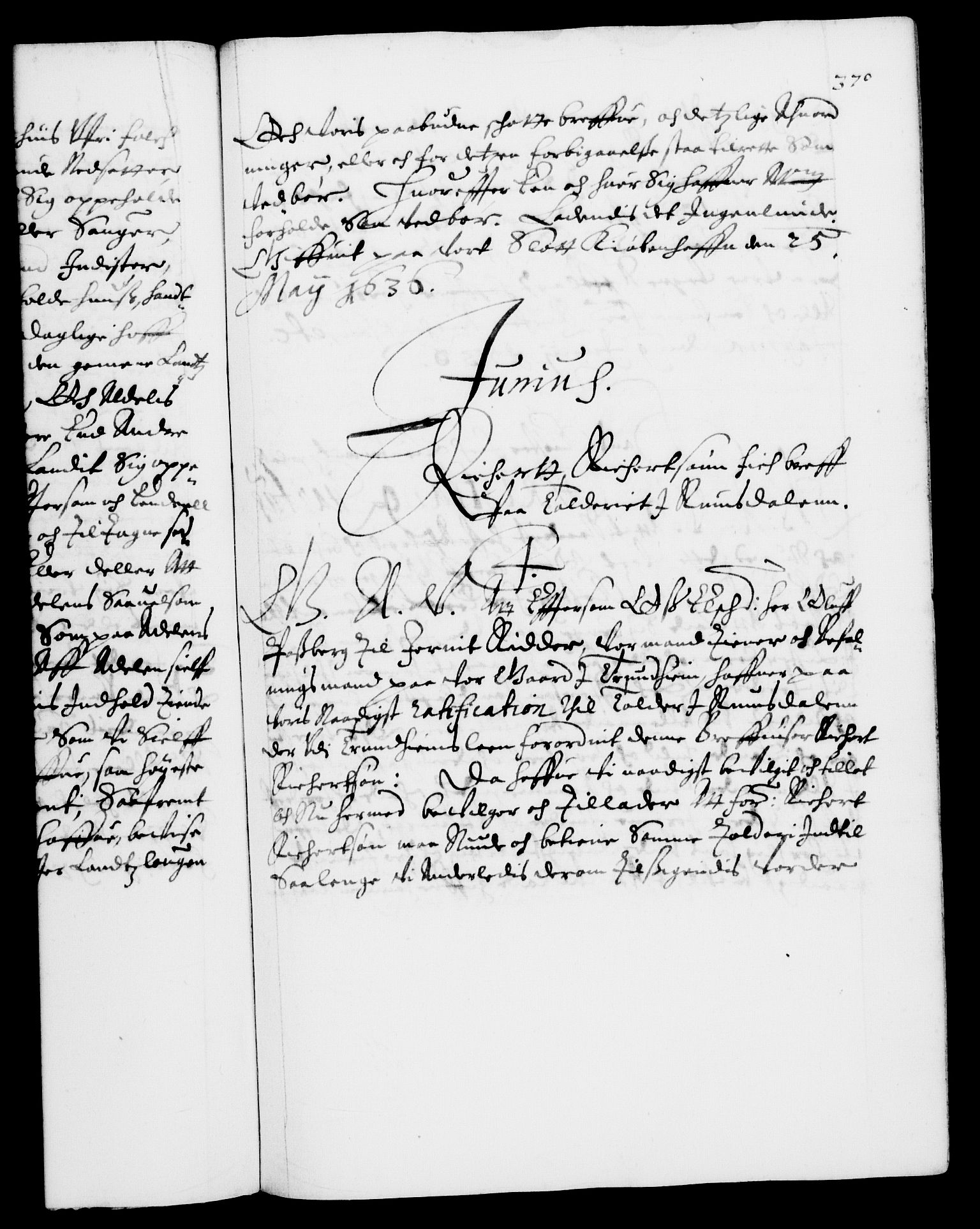 Danske Kanselli 1572-1799, RA/EA-3023/F/Fc/Fca/Fcaa/L0005: Norske registre (mikrofilm), 1631-1636, s. 370a