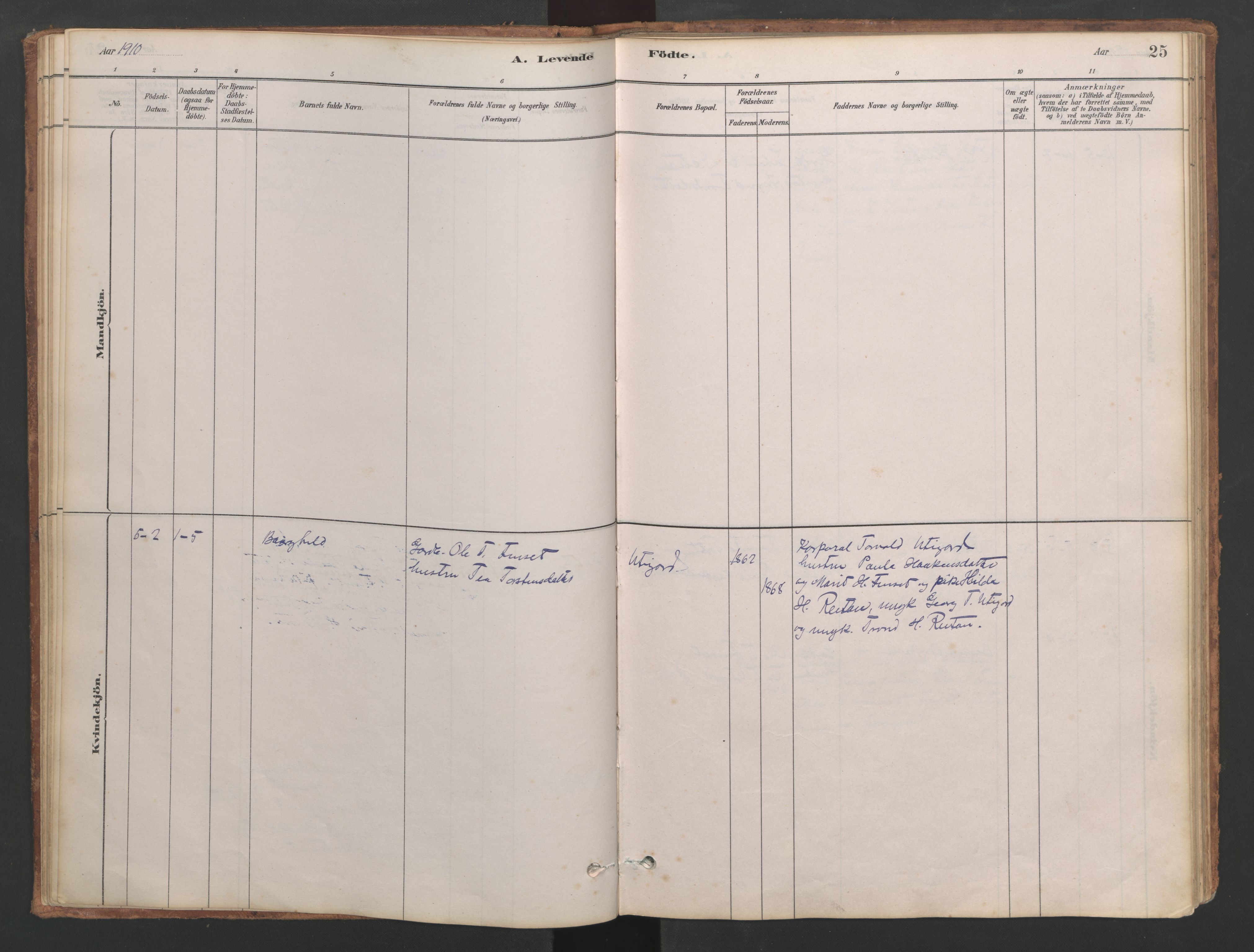 Ministerialprotokoller, klokkerbøker og fødselsregistre - Møre og Romsdal, SAT/A-1454/553/L0642: Klokkerbok nr. 553C01, 1880-1968, s. 25