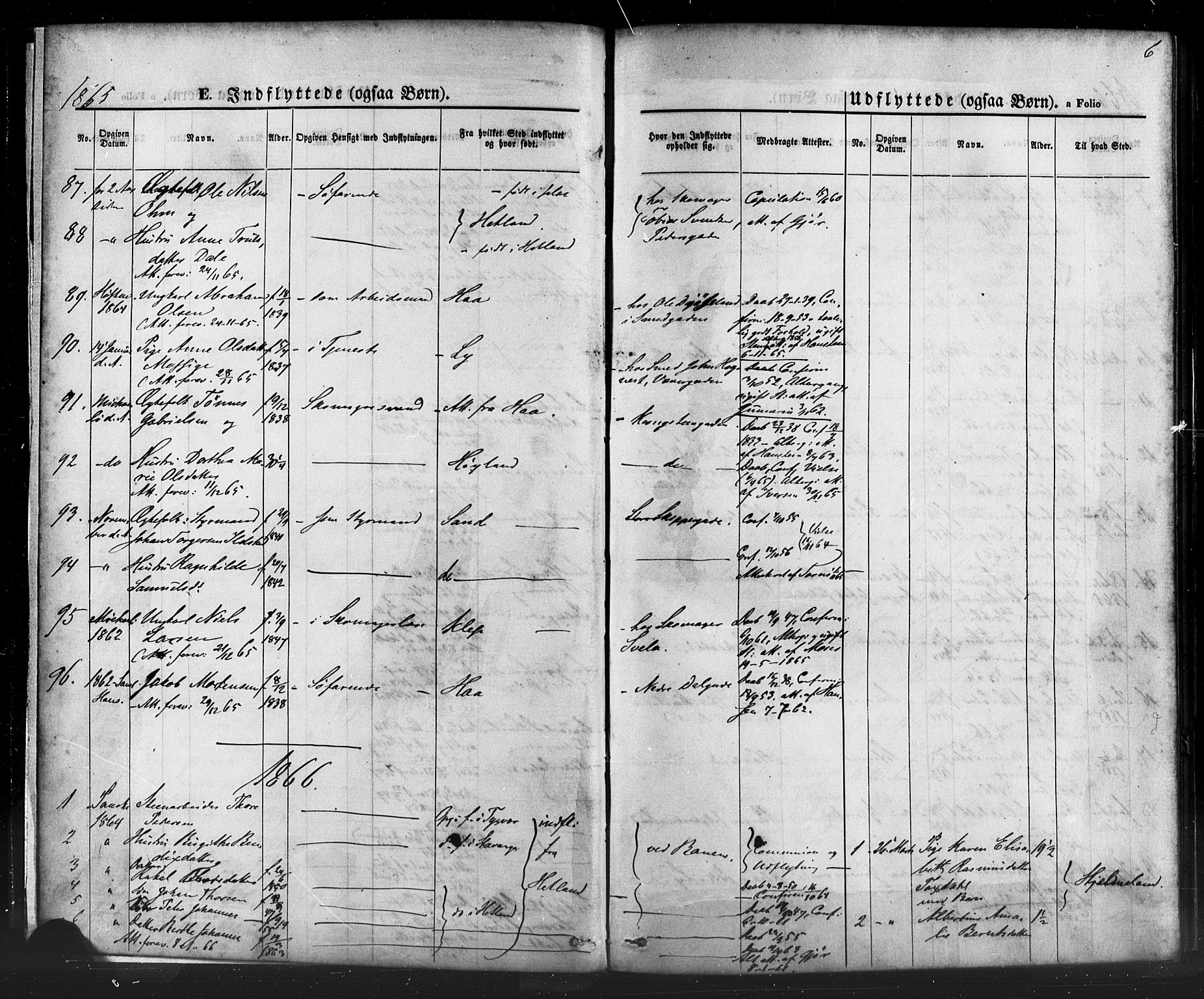 St. Petri sokneprestkontor, AV/SAST-A-101813/001/30/30BA/L0006: Ministerialbok nr. A 6, 1863-1878, s. 6