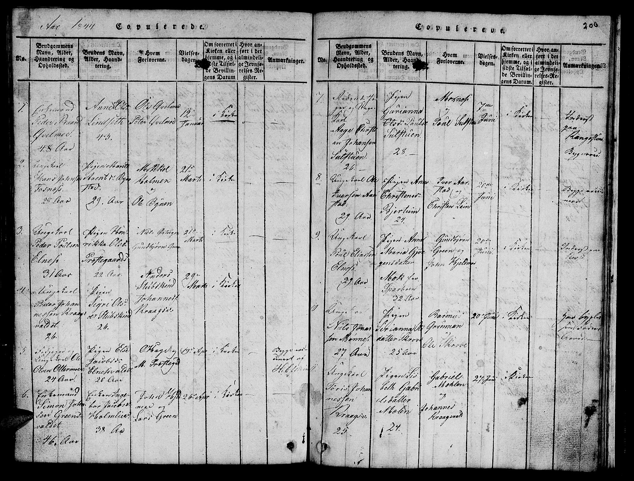 Ministerialprotokoller, klokkerbøker og fødselsregistre - Nord-Trøndelag, SAT/A-1458/723/L0251: Klokkerbok nr. 723C01 /2, 1843-1845, s. 206