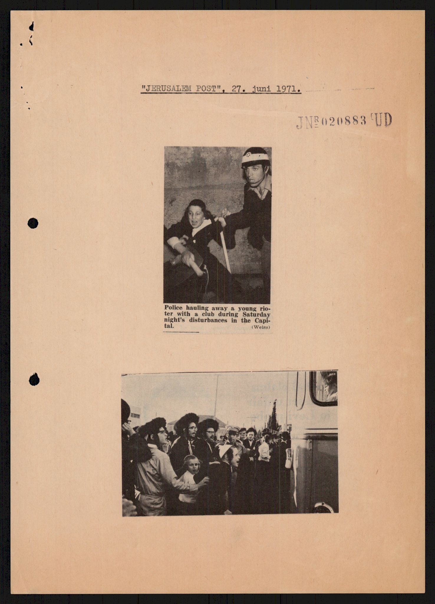 Utenriksdepartementet, hovedarkiv, AV/RA-S-6794/D/Db/Dba/L0776/0003: Verdenspolitikk. Fremmede staters politikk (G.L.) / Israel: Politikk (2 mapper), 1970-1972, s. 66