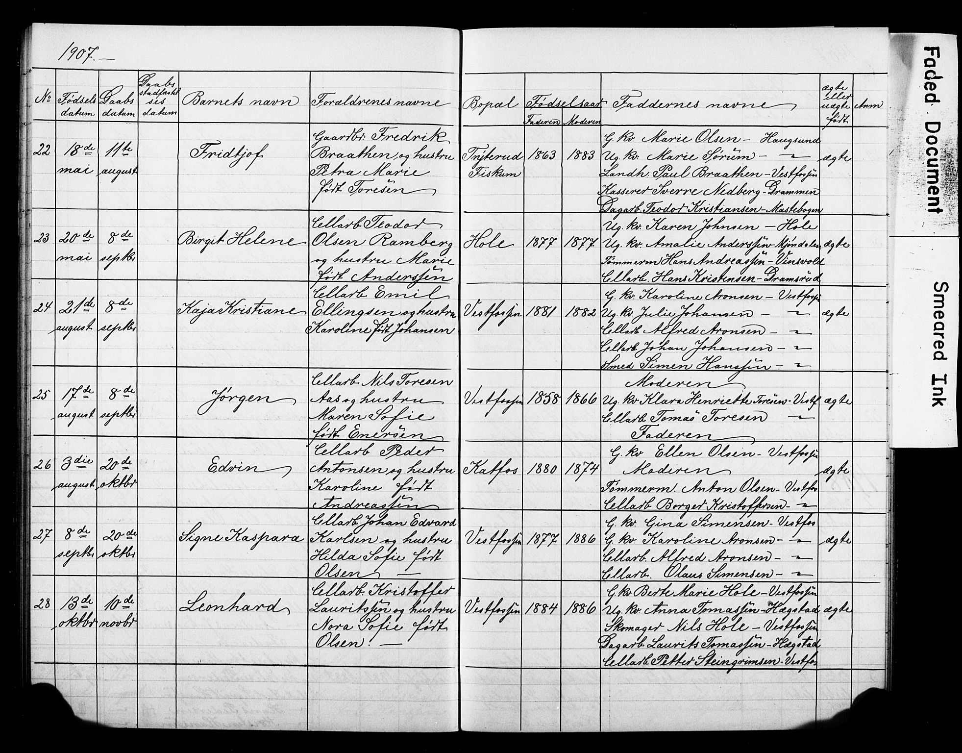 Eiker kirkebøker, AV/SAKO-A-4/F/Fb/L0008: Ministerialbok nr. II 8, 1902-1913