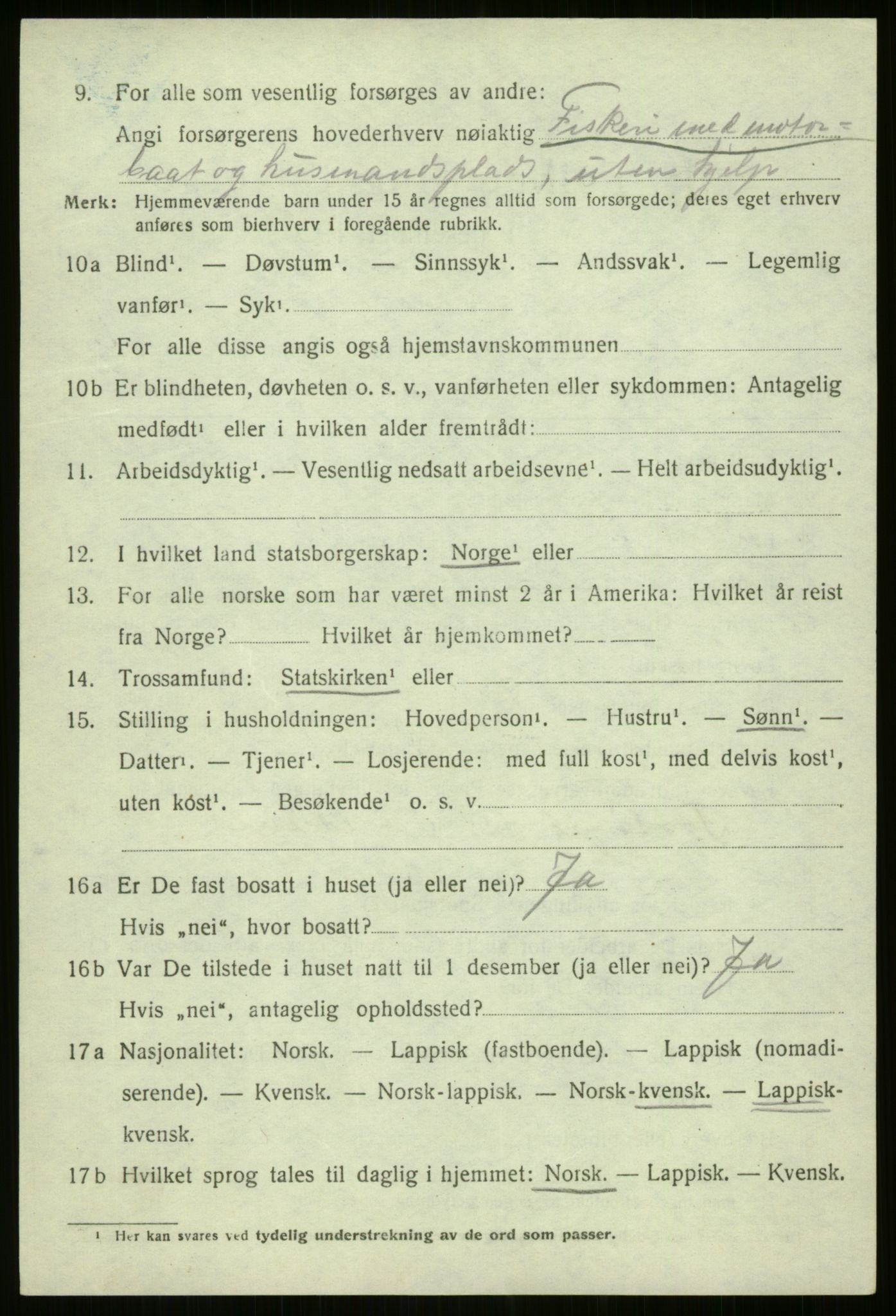 SATØ, Folketelling 1920 for 1943 Kvænangen herred, 1920, s. 4011