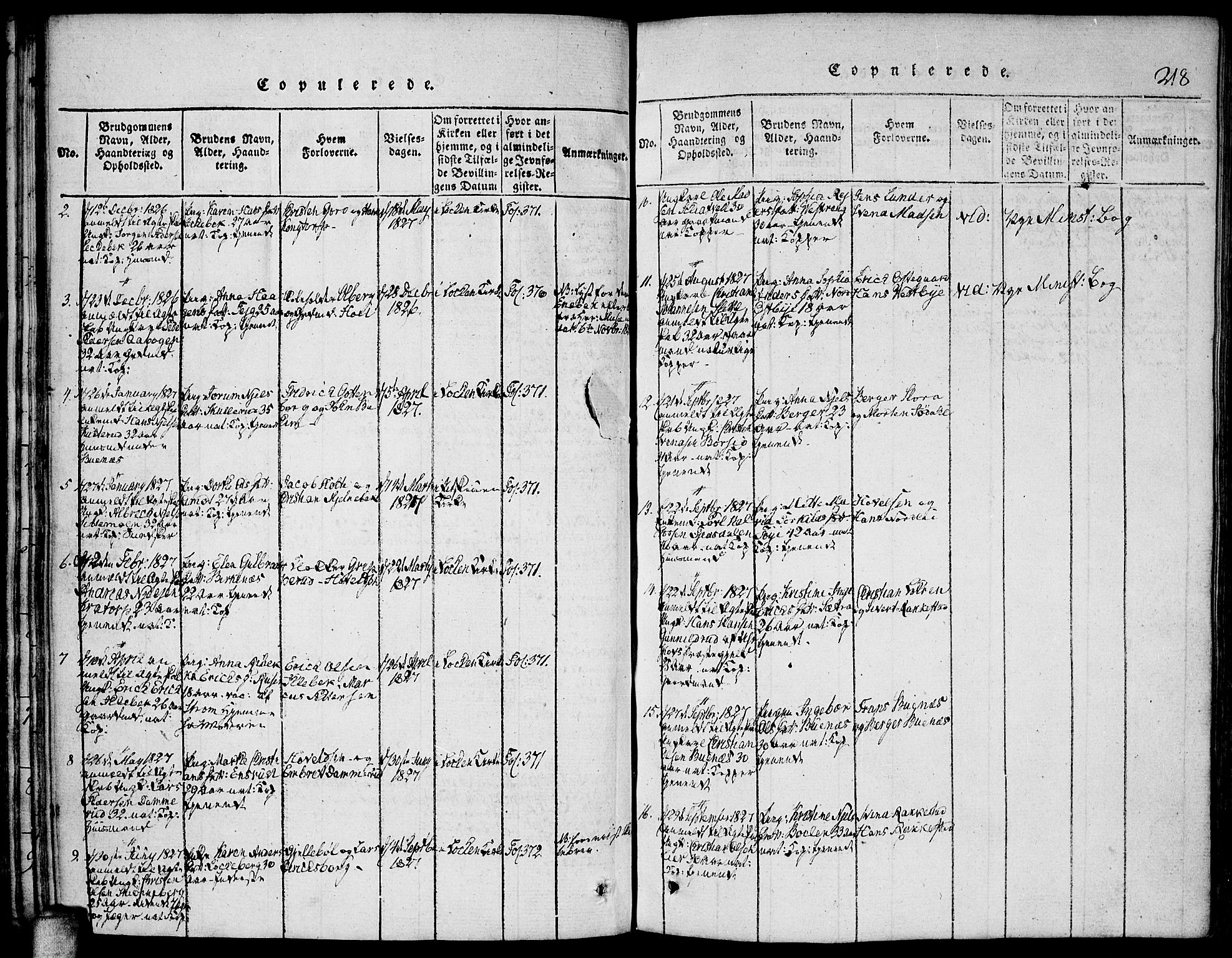 Høland prestekontor Kirkebøker, AV/SAO-A-10346a/F/Fa/L0007: Ministerialbok nr. I 7, 1814-1827, s. 218