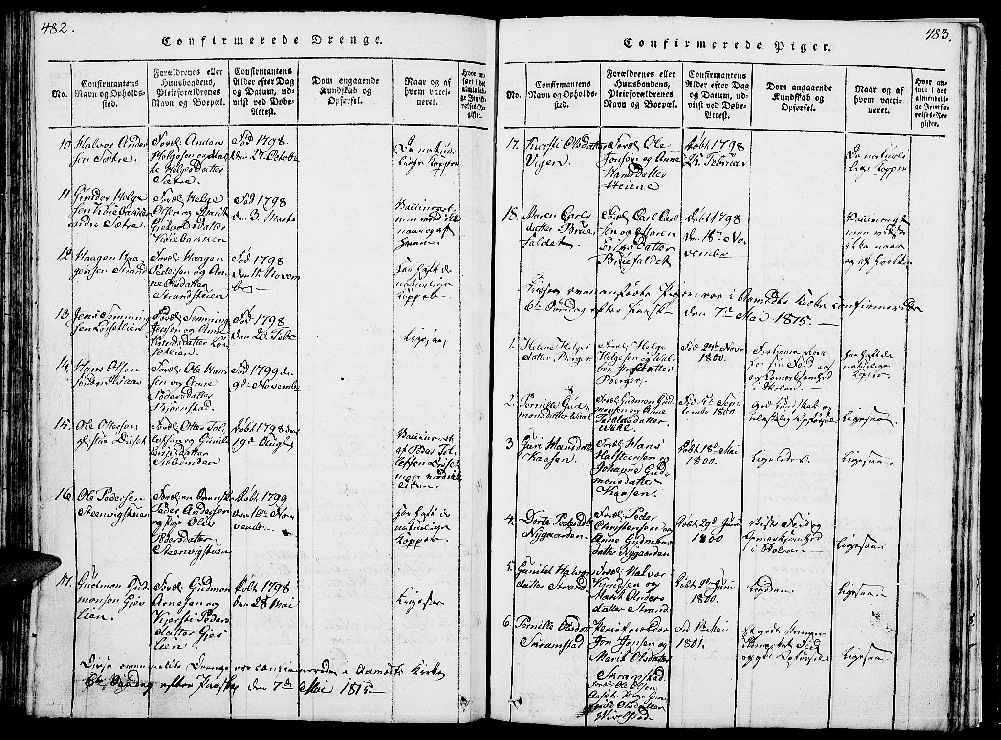 Åmot prestekontor, Hedmark, AV/SAH-PREST-056/H/Ha/Hab/L0001: Klokkerbok nr. 1, 1815-1847, s. 482-483