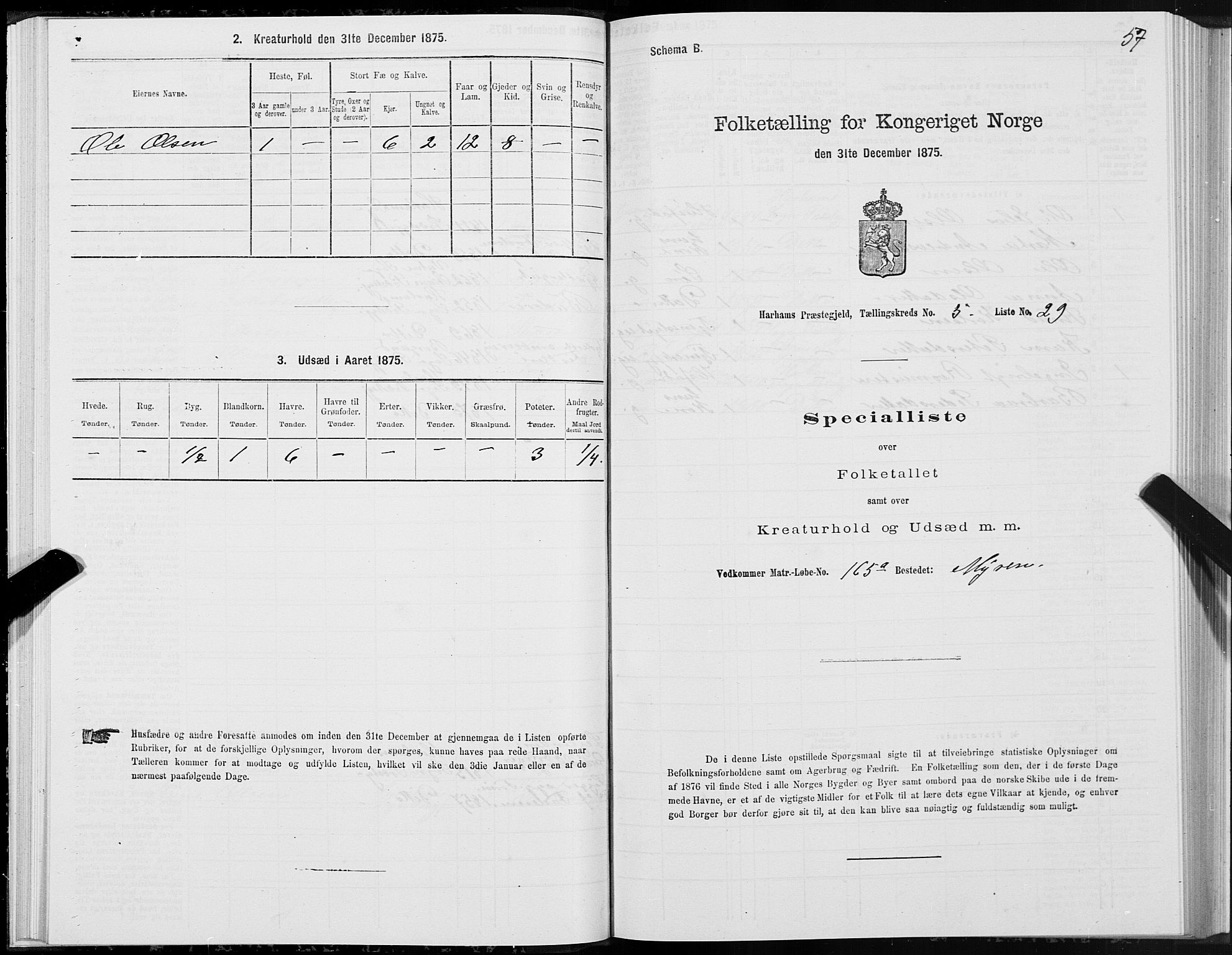 SAT, Folketelling 1875 for 1534P Haram prestegjeld, 1875, s. 3057