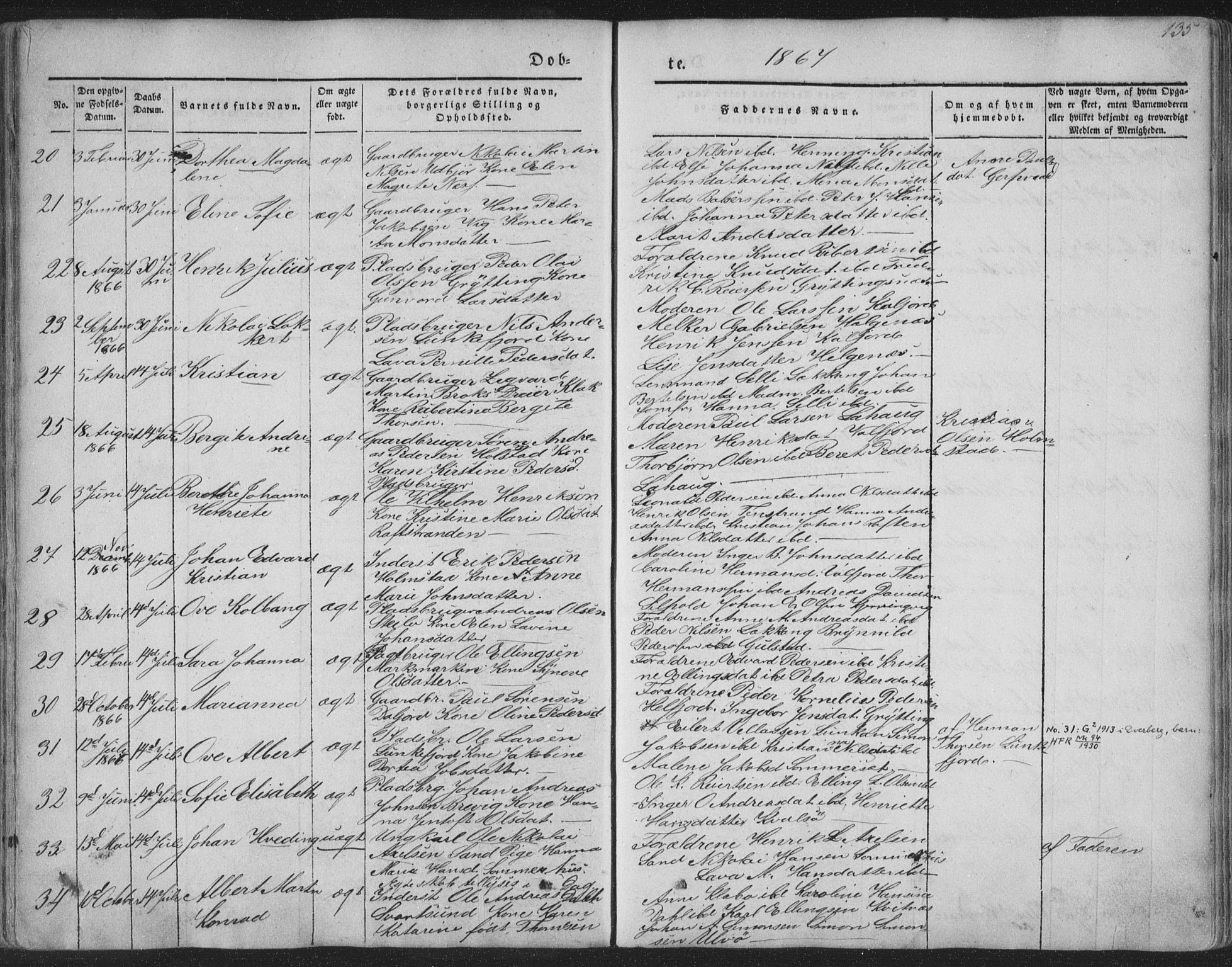Ministerialprotokoller, klokkerbøker og fødselsregistre - Nordland, AV/SAT-A-1459/888/L1241: Ministerialbok nr. 888A07, 1849-1869, s. 135