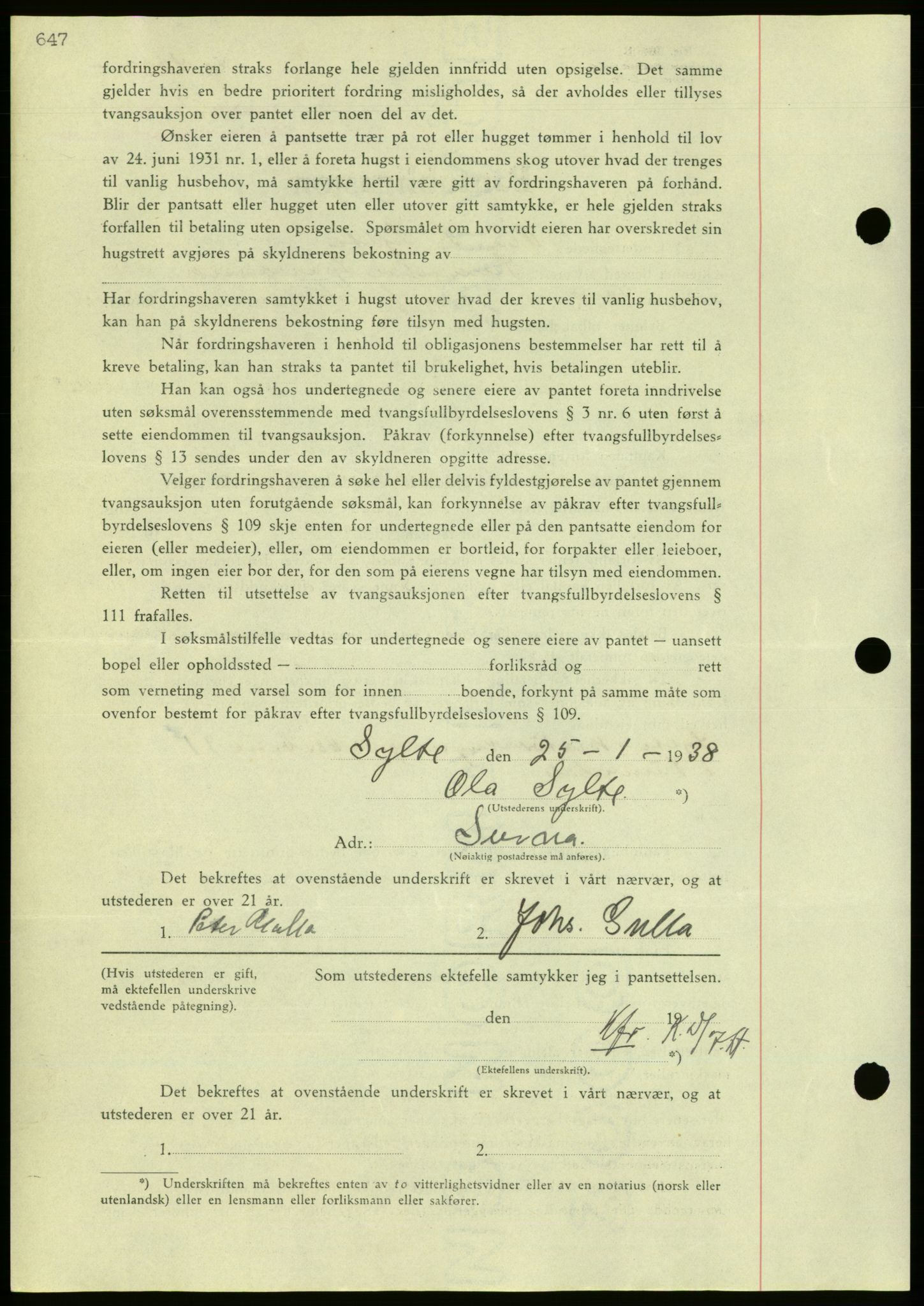 Nordmøre sorenskriveri, AV/SAT-A-4132/1/2/2Ca/L0092: Pantebok nr. B82, 1937-1938, Dagboknr: 228/1938