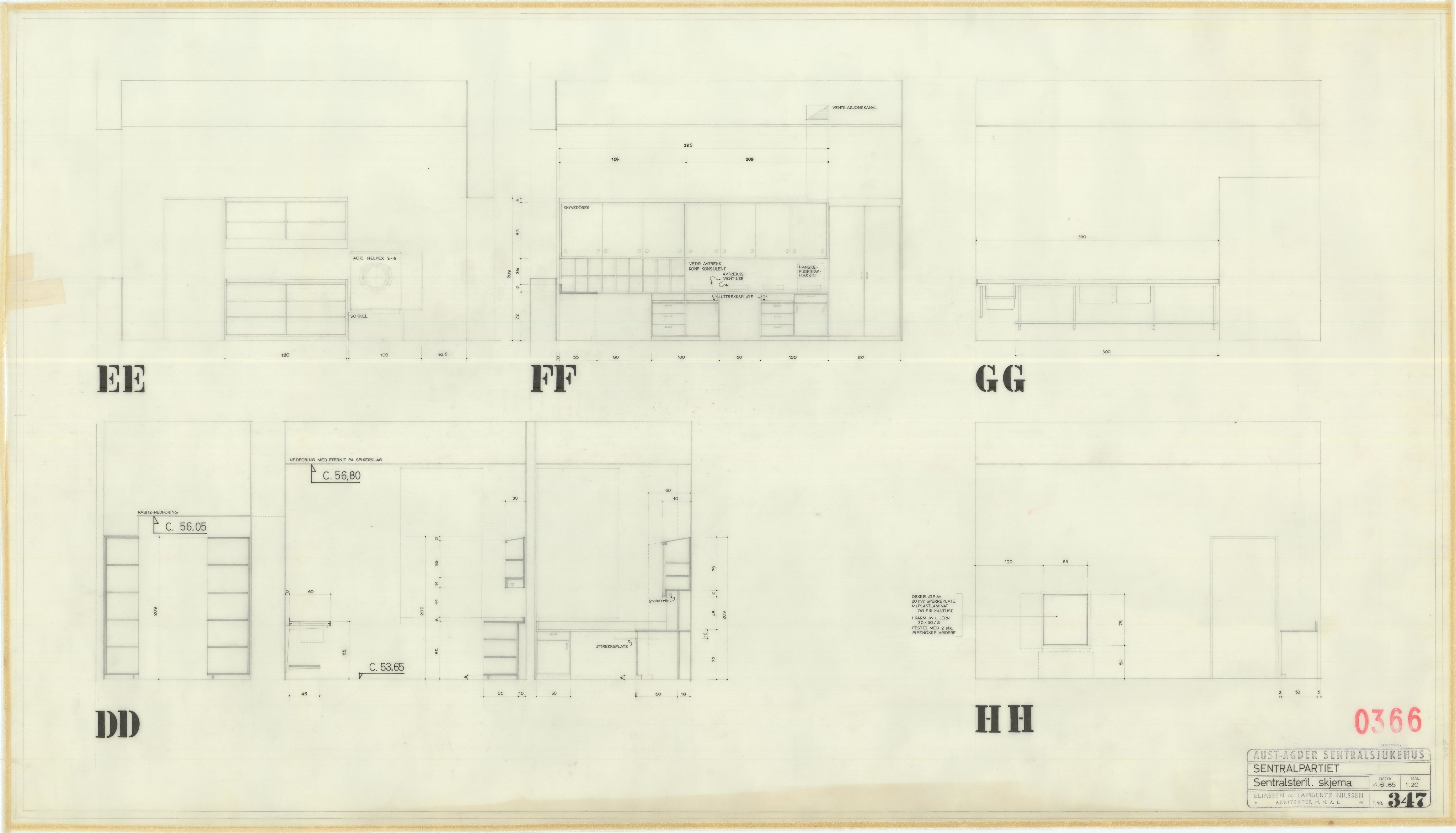 Eliassen og Lambertz-Nilssen Arkitekter, AAKS/PA-2983/T/T01/L0006: Tegningskogger 0366, 1960-1966, s. 31