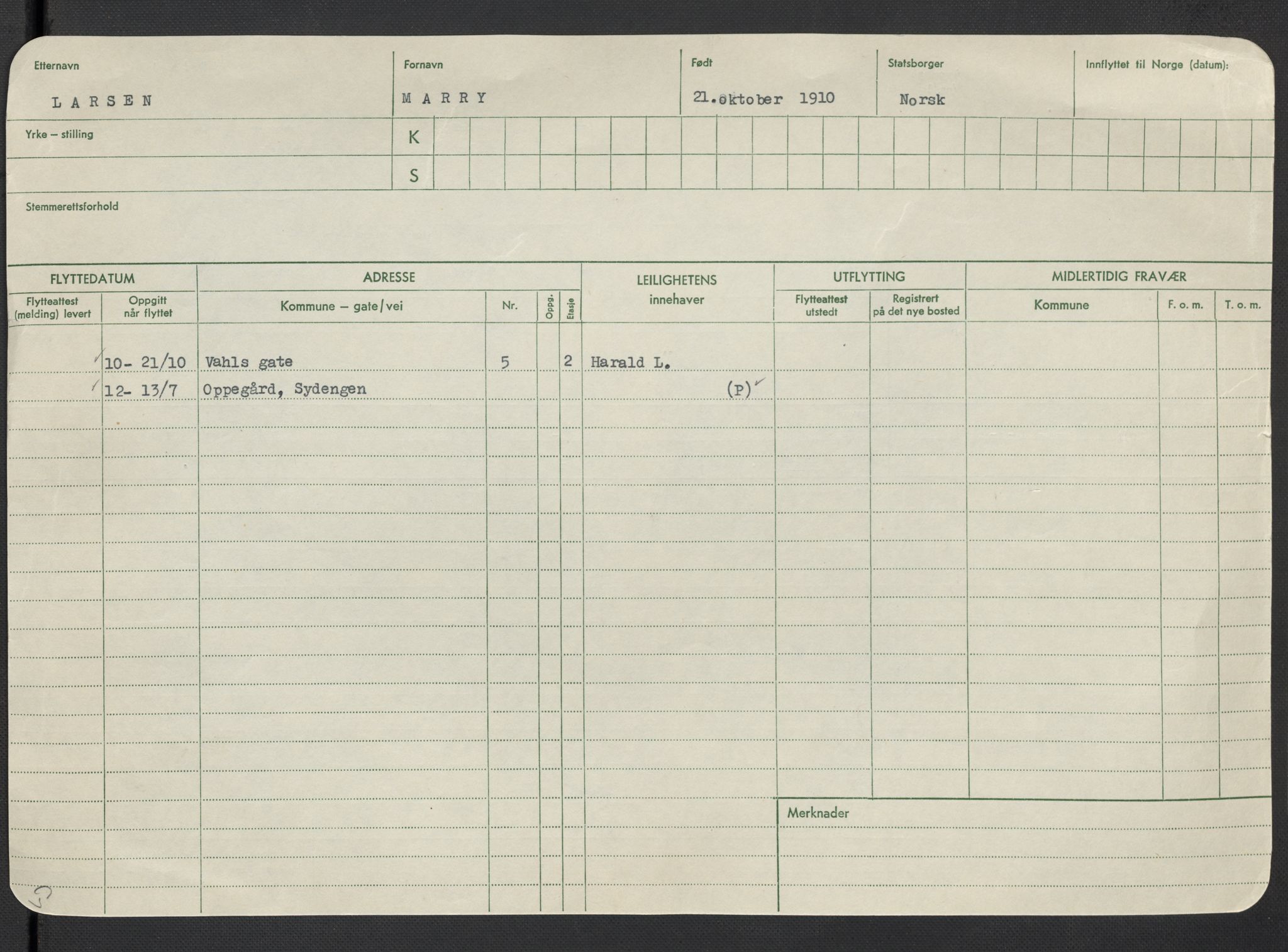 Oslo folkeregister, Registerkort, AV/SAO-A-11715/F/Fa/Fac/L0019: Kvinner, 1906-1914, s. 1082a