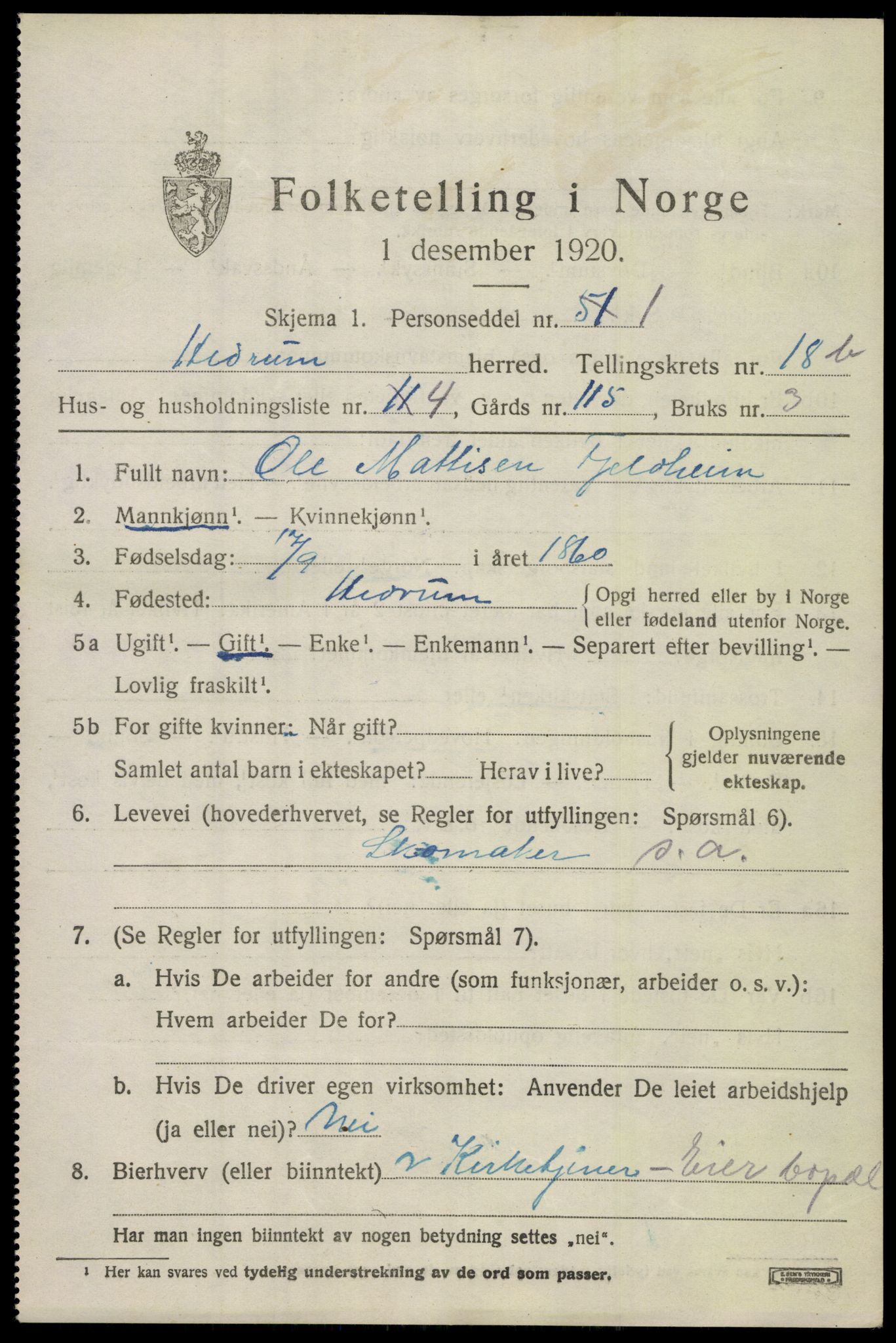 SAKO, Folketelling 1920 for 0727 Hedrum herred, 1920, s. 11041