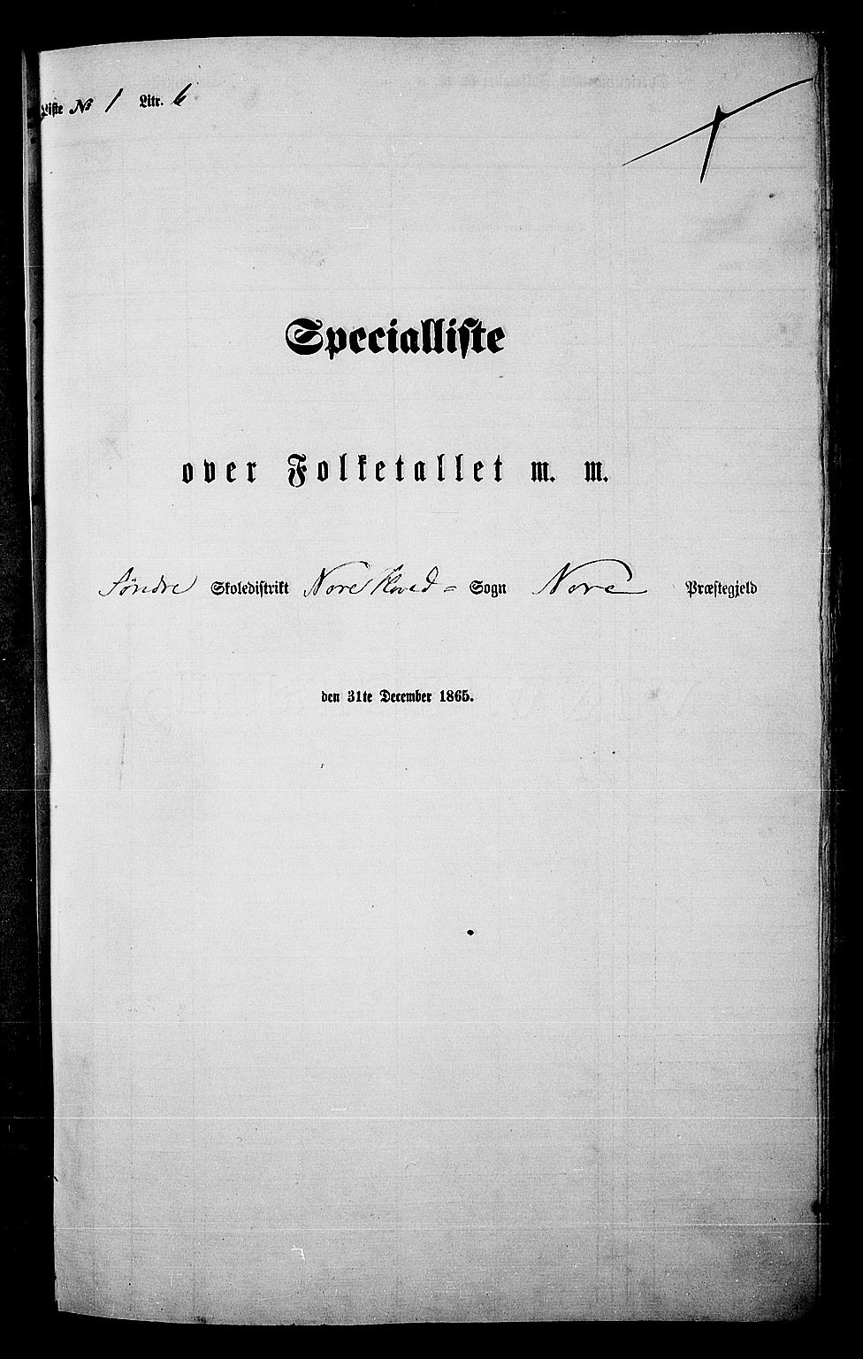 RA, Folketelling 1865 for 0633P Nore prestegjeld, 1865, s. 25