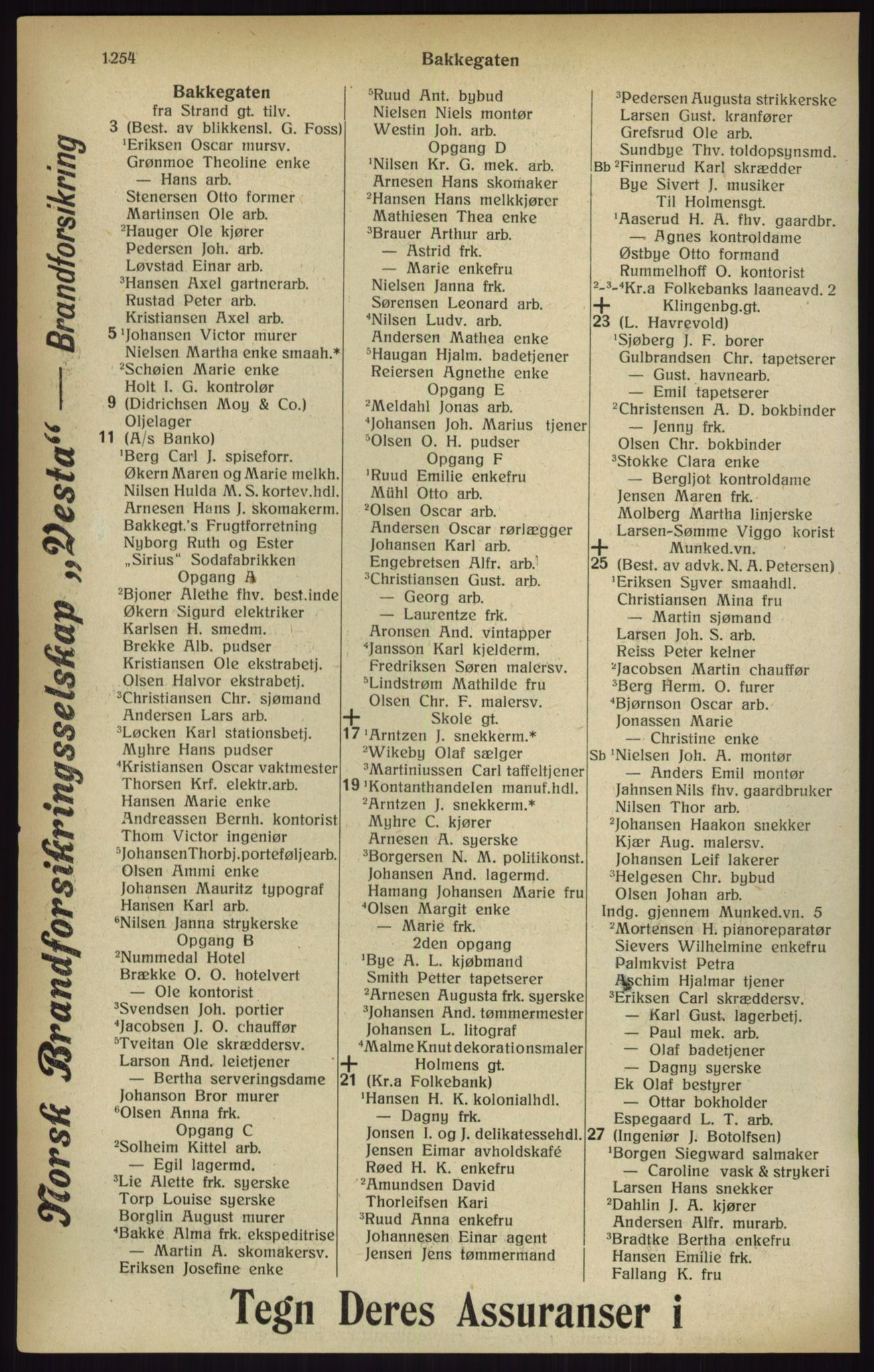 Kristiania/Oslo adressebok, PUBL/-, 1916, s. 1254