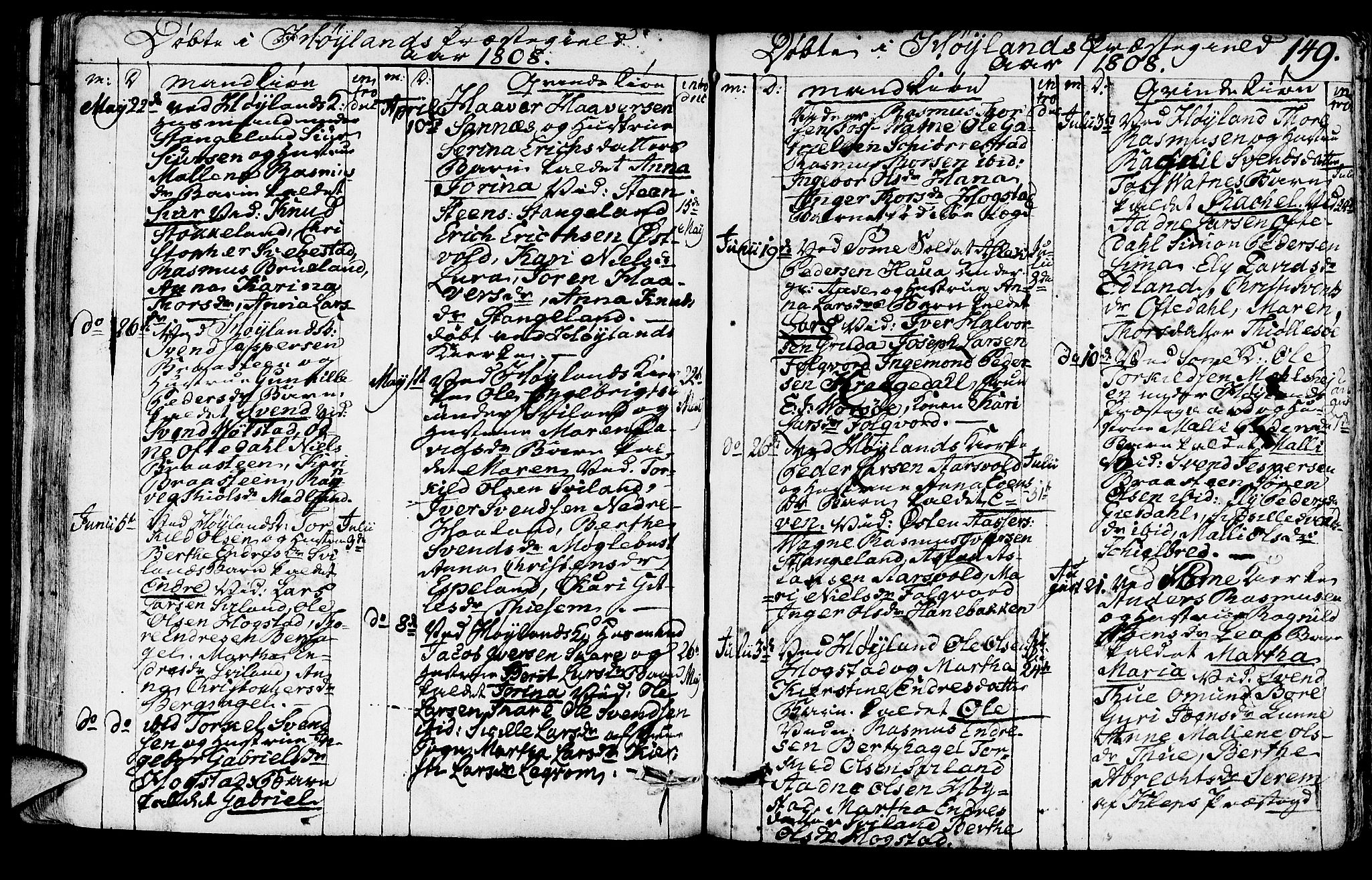Høyland sokneprestkontor, AV/SAST-A-101799/001/30BA/L0005: Ministerialbok nr. A 5, 1804-1815, s. 149