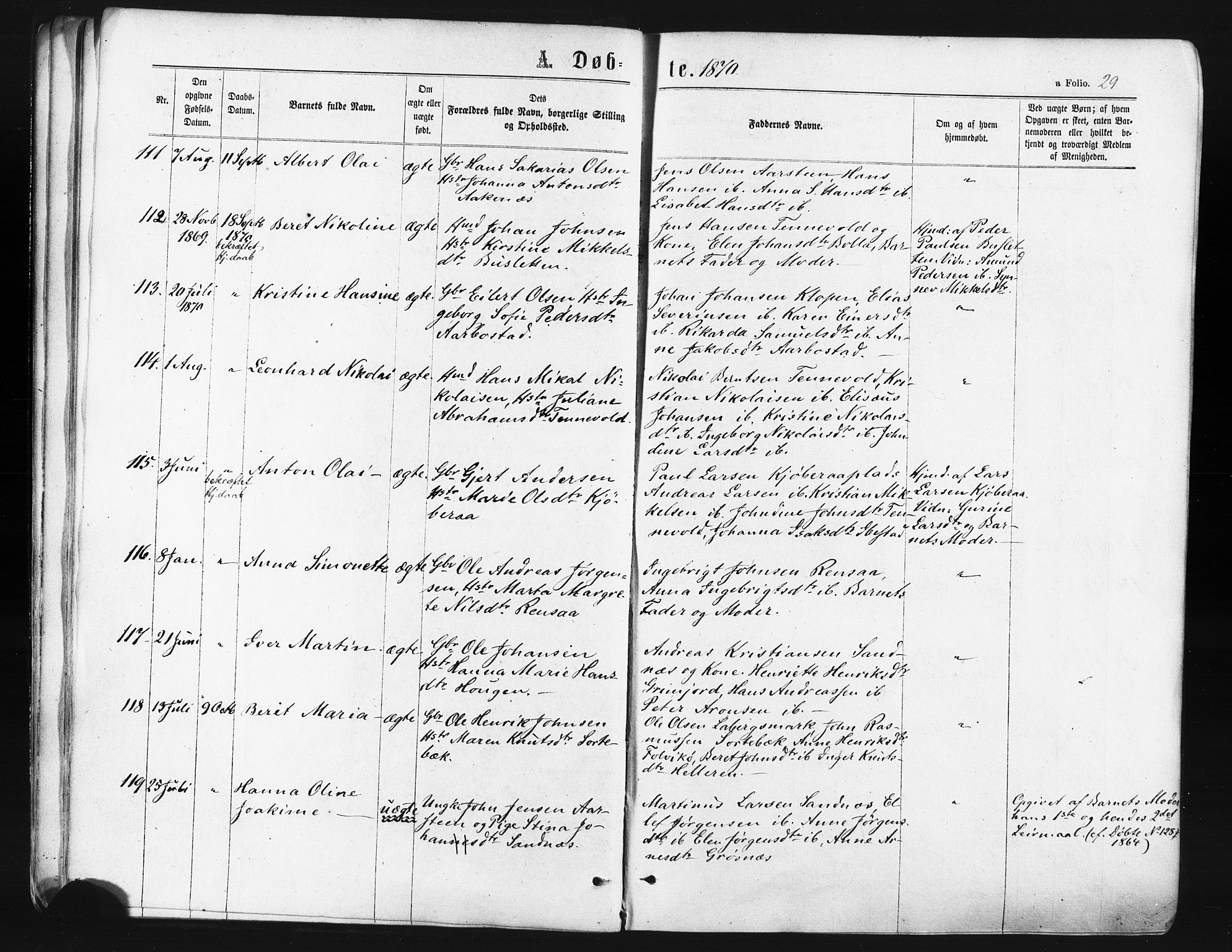 Ibestad sokneprestembete, AV/SATØ-S-0077/H/Ha/Haa/L0010kirke: Ministerialbok nr. 10, 1869-1879, s. 29