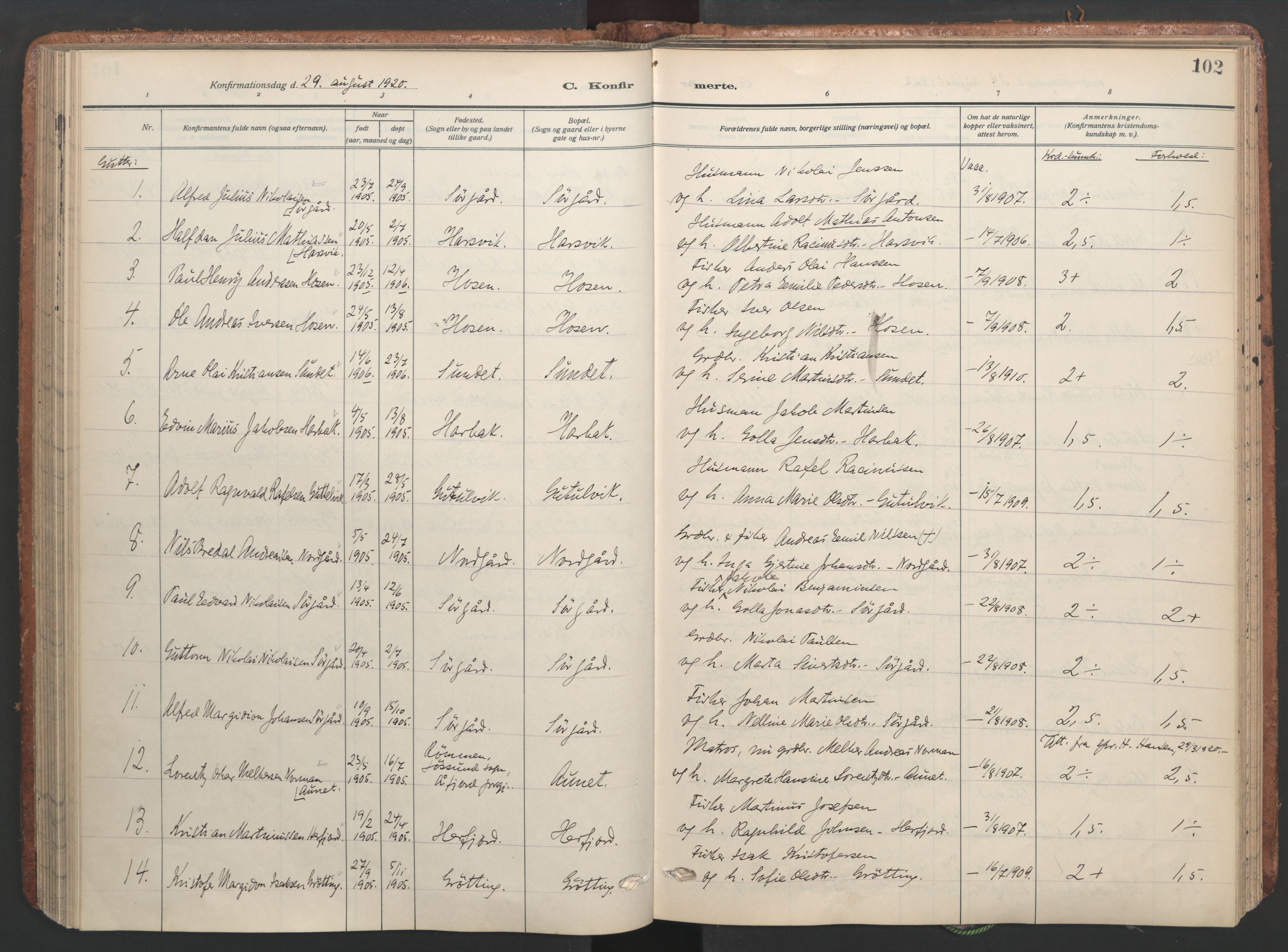 Ministerialprotokoller, klokkerbøker og fødselsregistre - Sør-Trøndelag, AV/SAT-A-1456/656/L0694: Ministerialbok nr. 656A03, 1914-1931, s. 102