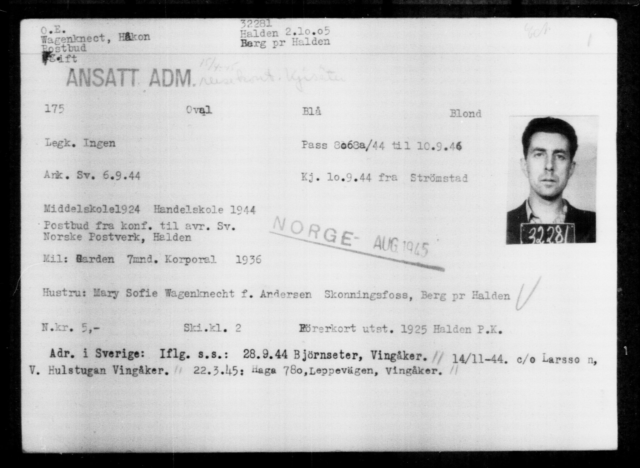Utenriksstasjonene, Legasjonen i Stockholm, Flyktningkontoret, AV/RA-S-6753/V/Va/L0013: Kjesäterkartoteket, flyktninger med registreringsnr. 31500-34731, 1940-1945, s. 829