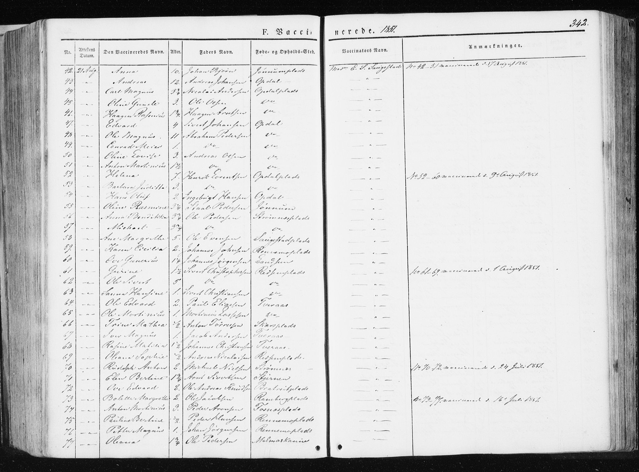 Ministerialprotokoller, klokkerbøker og fødselsregistre - Nord-Trøndelag, SAT/A-1458/741/L0393: Ministerialbok nr. 741A07, 1849-1863, s. 342