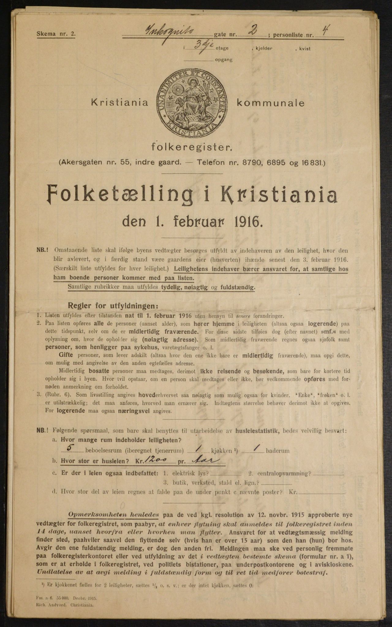 OBA, Kommunal folketelling 1.2.1916 for Kristiania, 1916, s. 44940