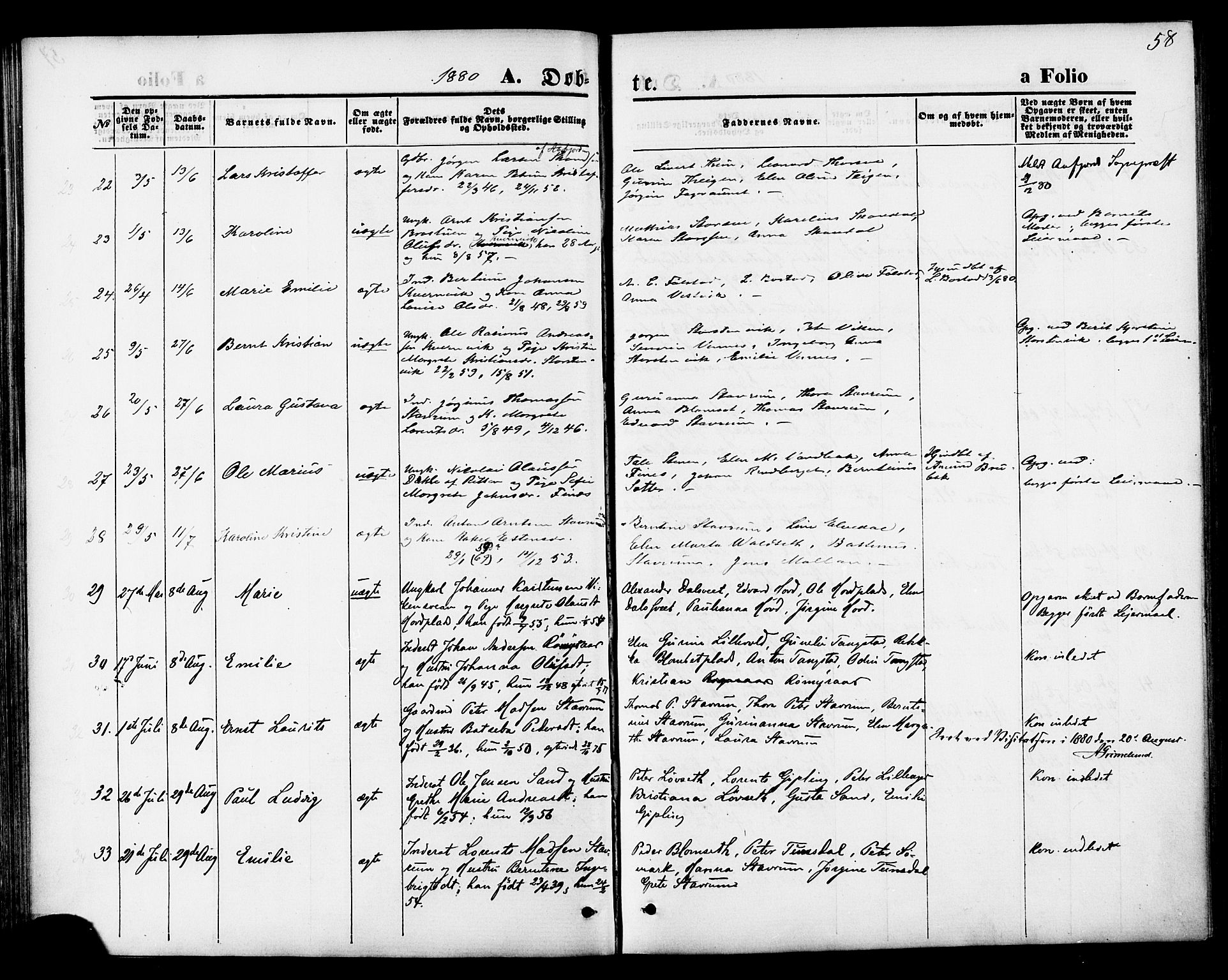 Ministerialprotokoller, klokkerbøker og fødselsregistre - Nord-Trøndelag, SAT/A-1458/744/L0419: Ministerialbok nr. 744A03, 1867-1881, s. 58
