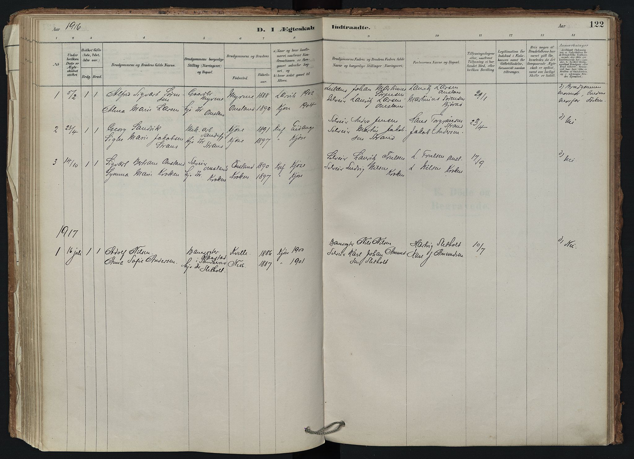 Brunlanes kirkebøker, AV/SAKO-A-342/F/Fd/L0001: Ministerialbok nr. IV 1, 1878-1917, s. 122